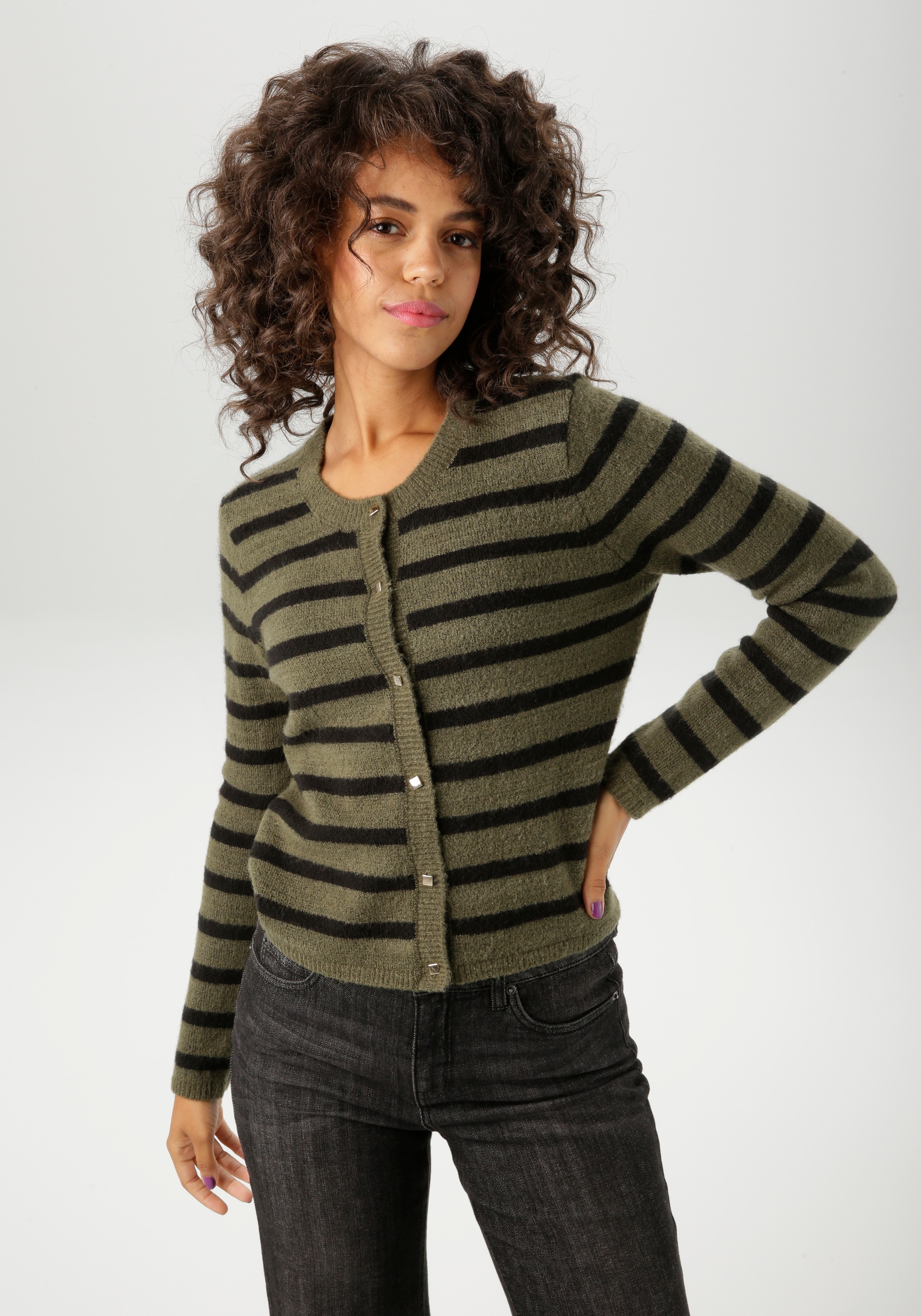 Aniston CASUAL Strickjacke im Streifen-Dessin günstig online kaufen