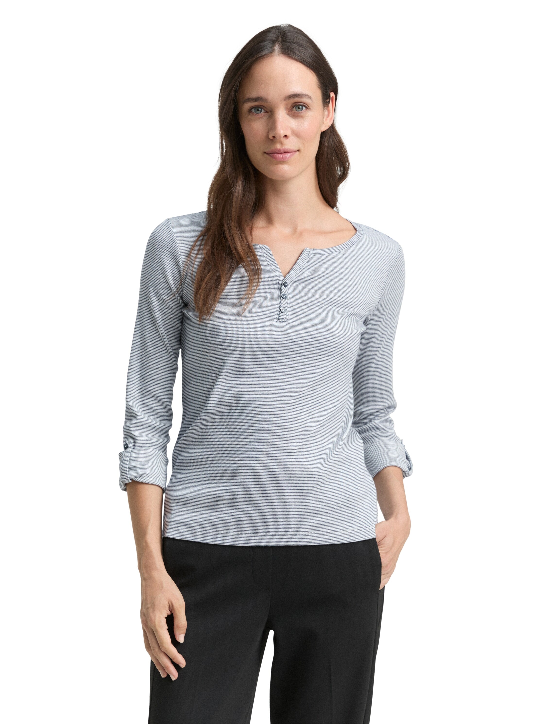 TOM TAILOR Langarmshirt mit Henley-Ausschnitt günstig online kaufen
