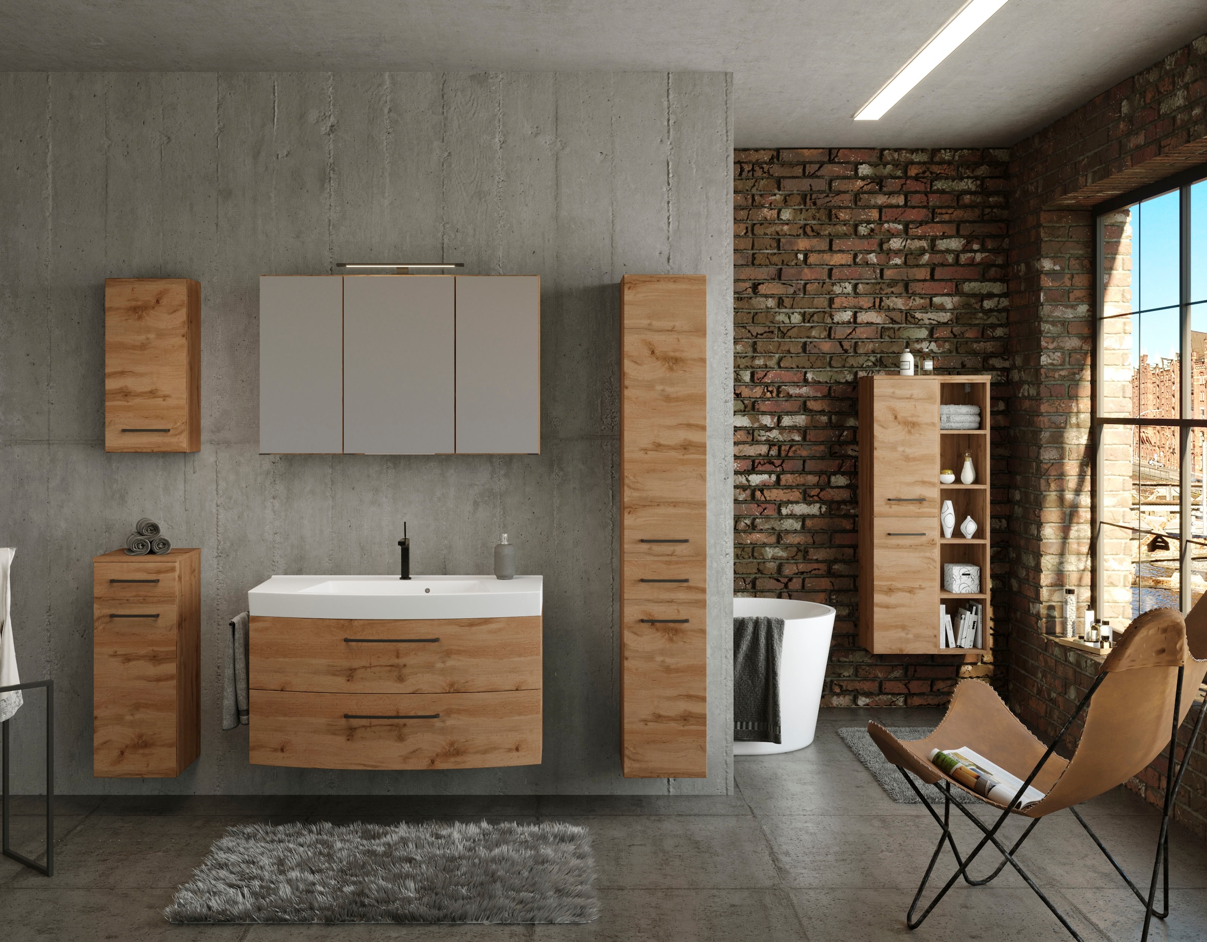 welltime Unterschrank »Chicago«, Badmöbel, Schrank, Breite 30 cm, mit Softclose