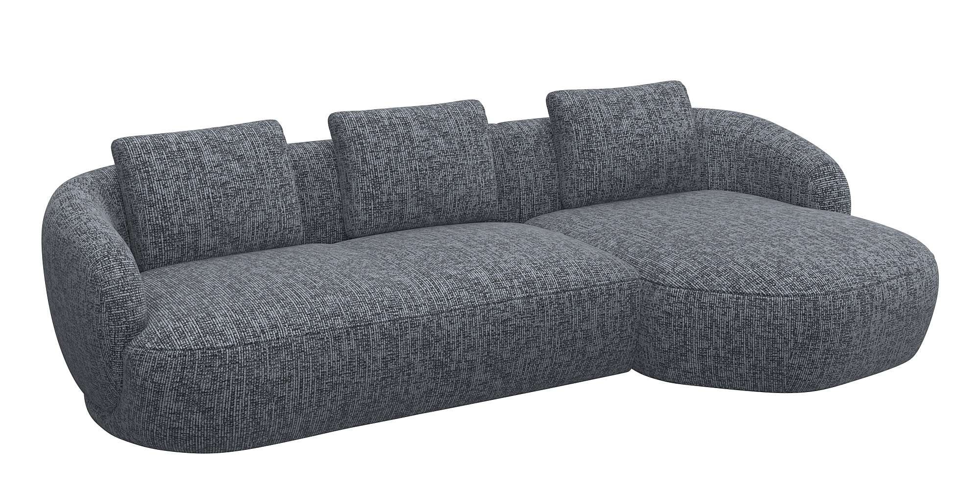 FLEXLUX Wohnlandschaft "Torino, rund, L-Form, Sofa-Ecke mit Recamiere, Long günstig online kaufen