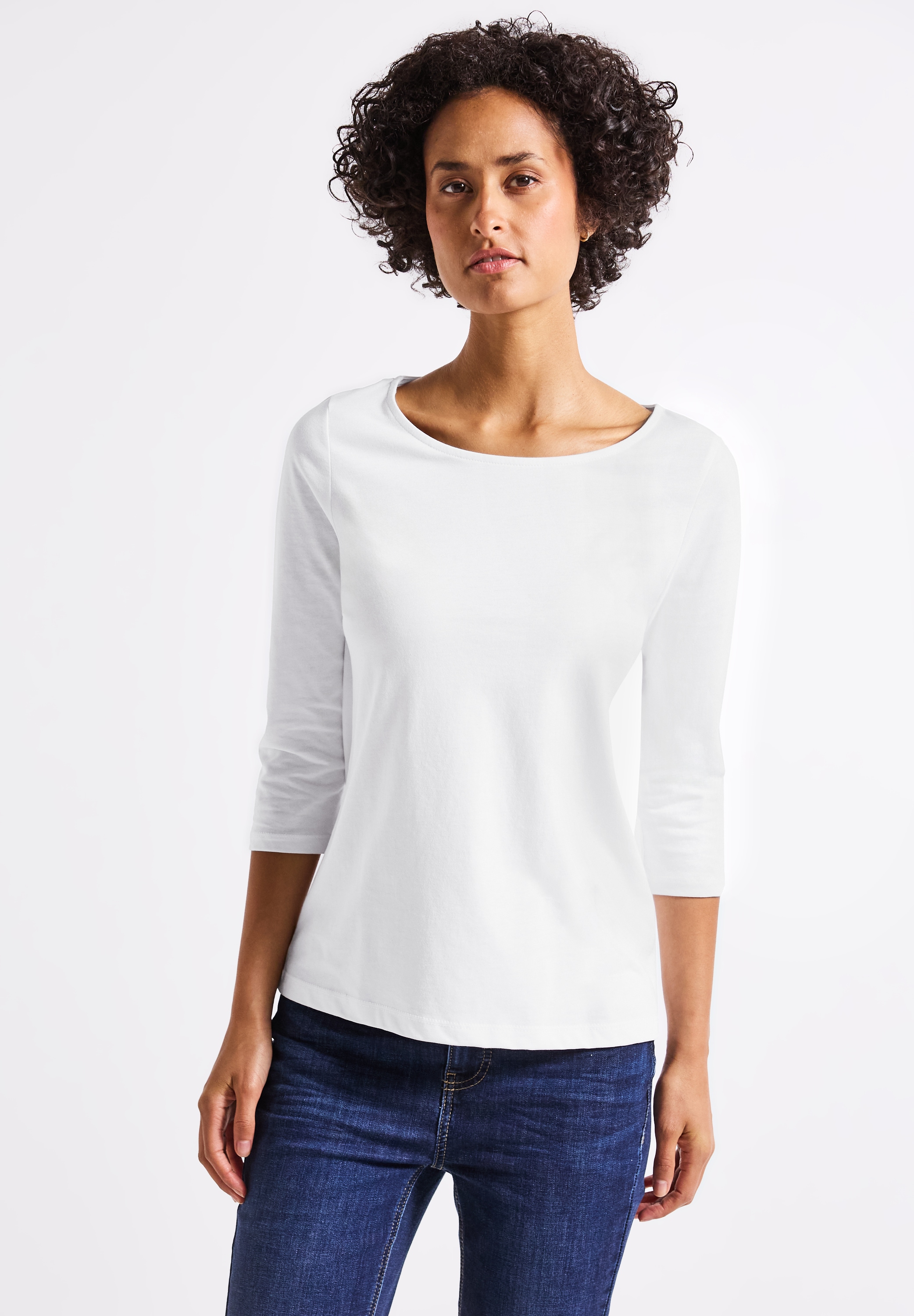 STREET ONE Langarmshirt, aus Baumwolle mit Stretchante günstig online kaufen