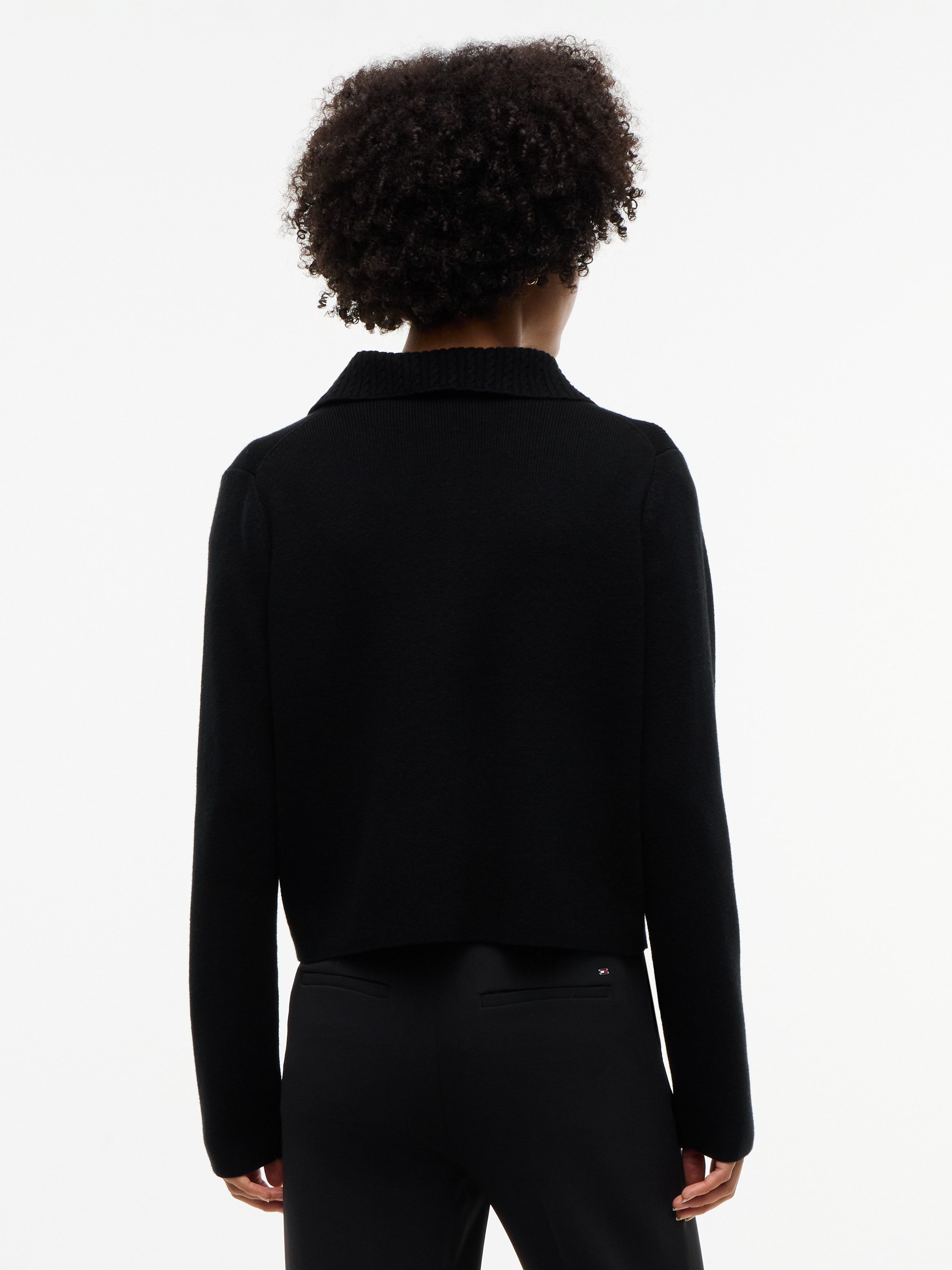 Tommy Hilfiger Strickjacke »B WOOL LADY JACKET GLD BUTTON« Baumwollmischung, mit Wolle