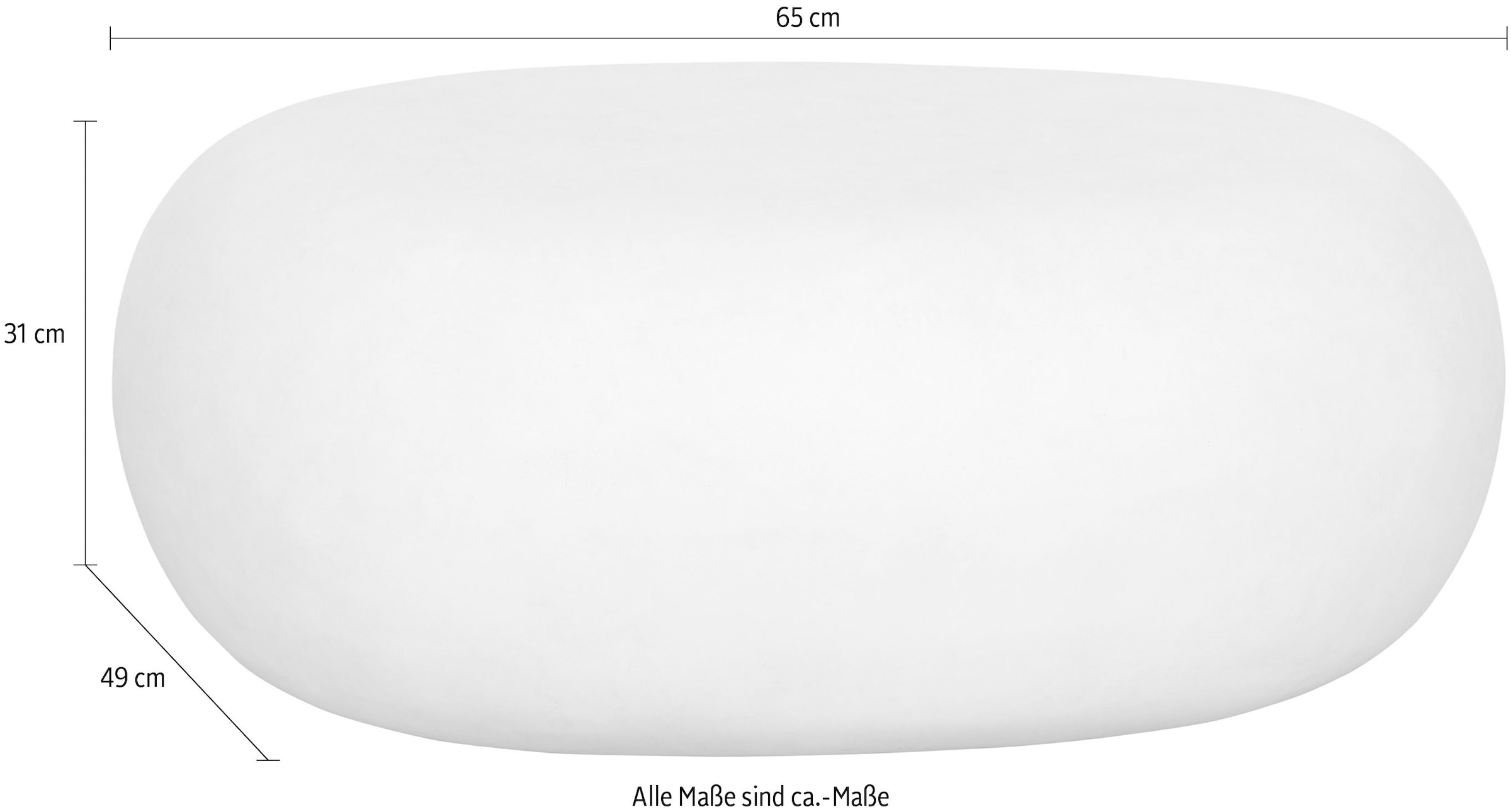 WOOOD Beistelltisch »Pebble aus Fiberclay mit abgerundeter organischer Form« Tragkraft 90 kg, Glasfaser-Ton-Verbundmaterial, pflegebedürftig
