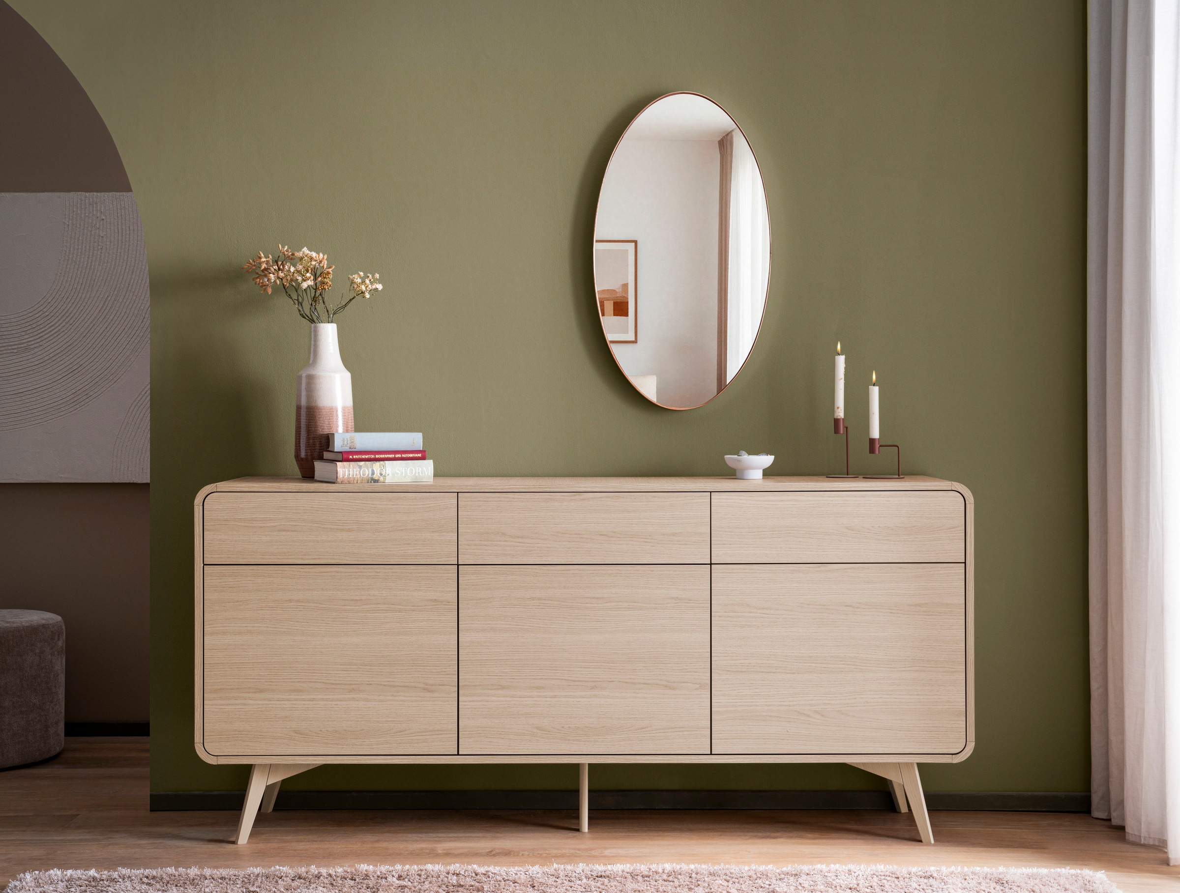 Home affaire Sideboard "Torsby, moderner Schrank, Kommode in Eiche Natur, 1 günstig online kaufen