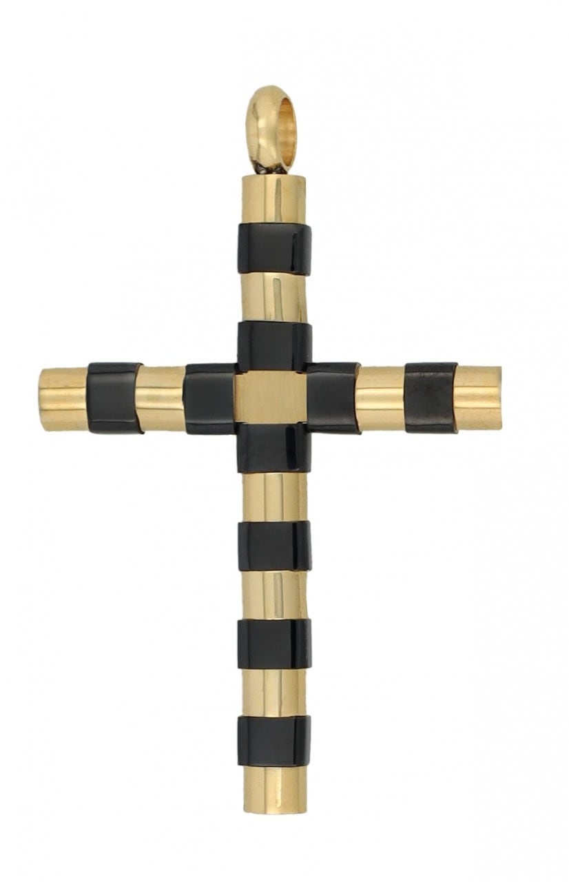 Kettenanhänger ADELIA´S "modischer Kreuz Anhänger aus Edelstahl", schwarz, Schmuckanhänger, Damen, Edelstahl, Kettenanhänger 3