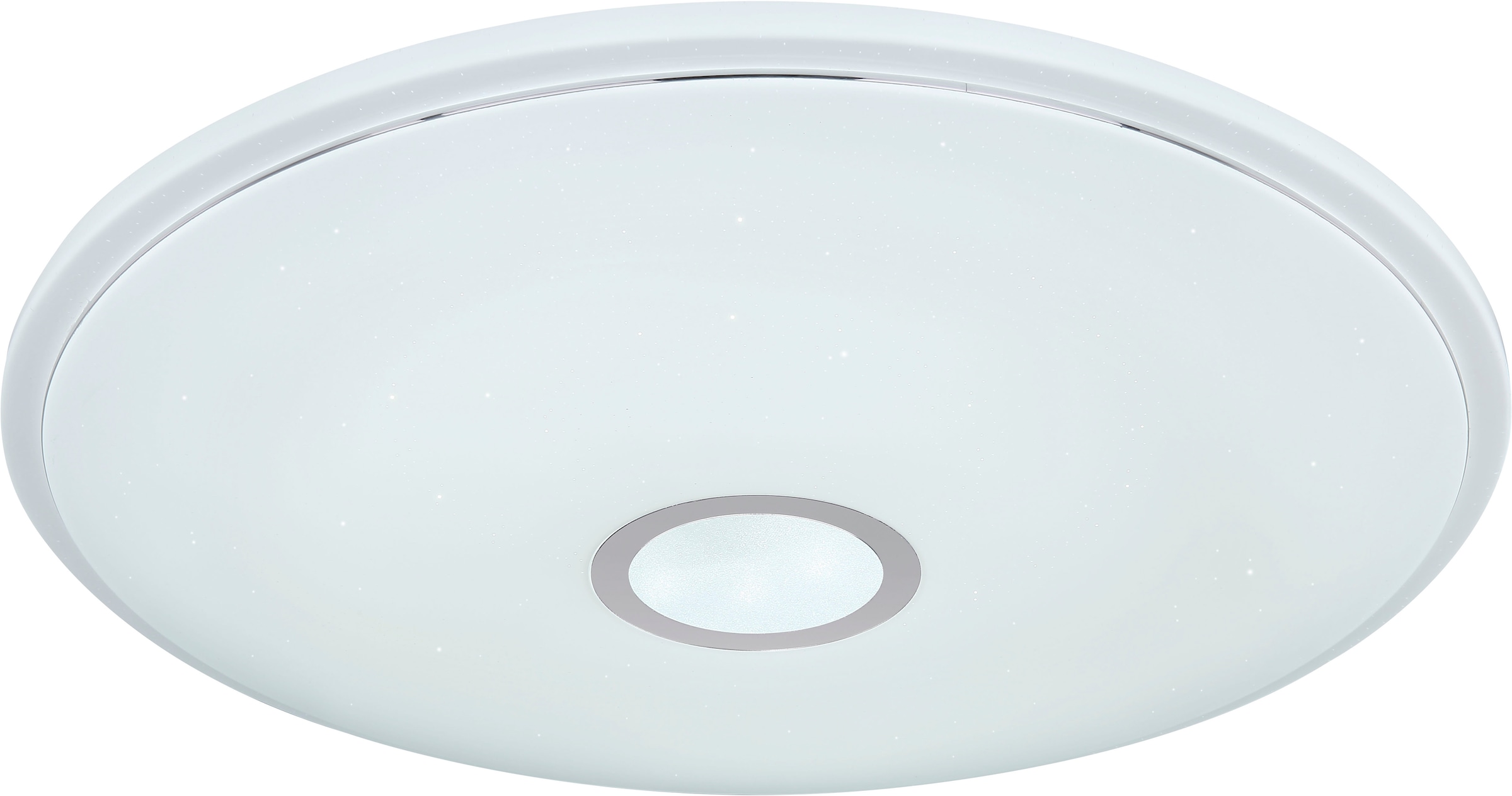 GLOBO LIGHTING Deckenleuchte »CONNOR« LED-Modul 1 Stk. Deckenleuchte Weiß/Opal, Chromring, RGB, SmartLight, LED 30W