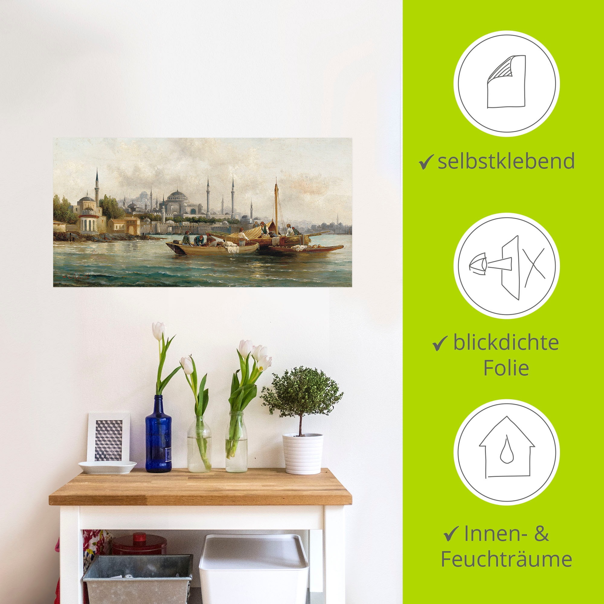 Artland Wandbild »Handelsschiffe vor Hagia Sophia«, Boote & Schiffe, (1 St.), als Leinwandbild, Poster, Wandaufkleber in verschied. Größen