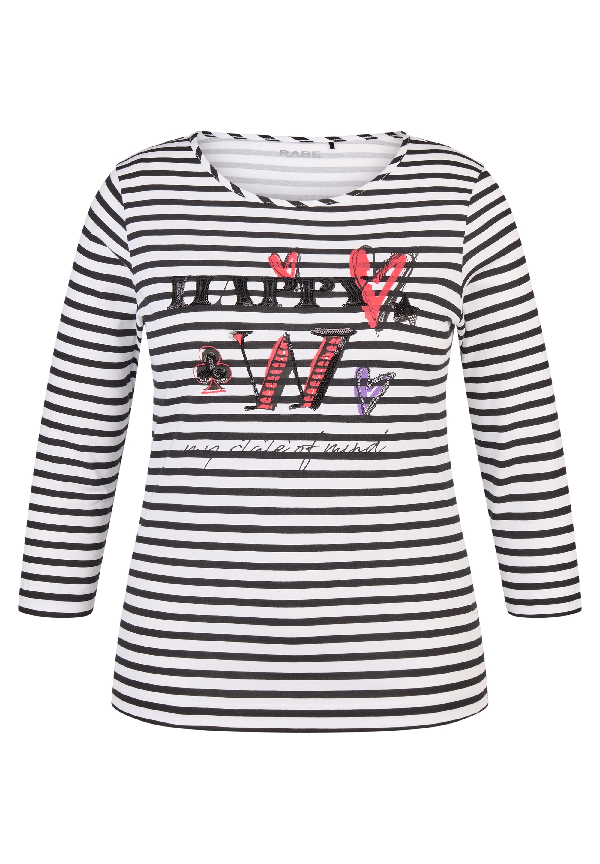 Rabe 3/4-Arm-Shirt, mit Schriftzug