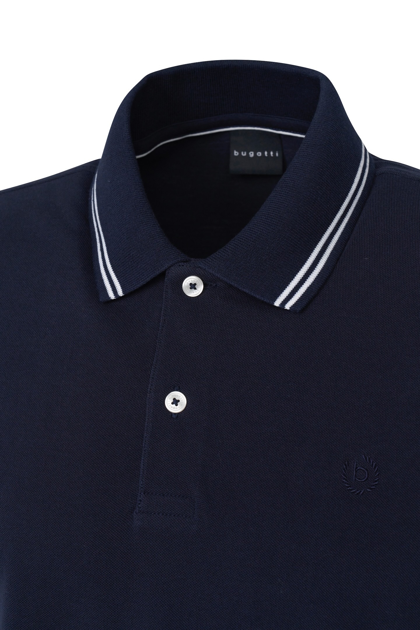 bugatti Poloshirt, mit Kontraststreifen und Bruststickerei