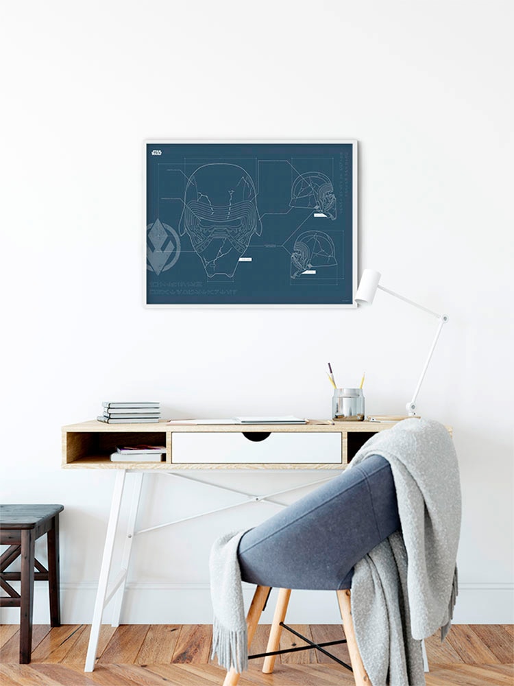 Komar Bild »Star Wars EP9 Blueprint Kylo Helmet«, Star Wars, (1 St.), Wandbild zur Dekoration im Kinderzimmer - ohne Rahmen