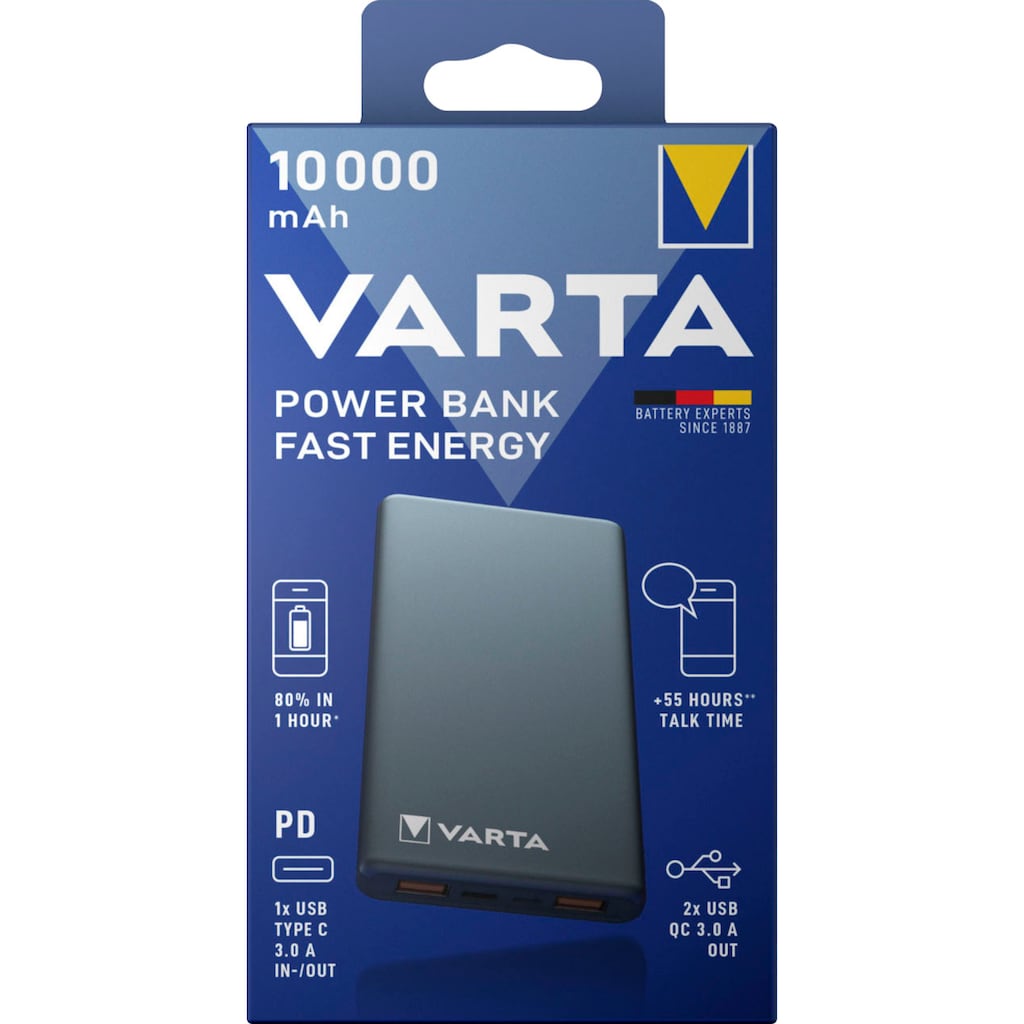 VARTA Powerbank »VARTA Power Bank Fast Energy 10000 mAh, inkl. Ladekabel«