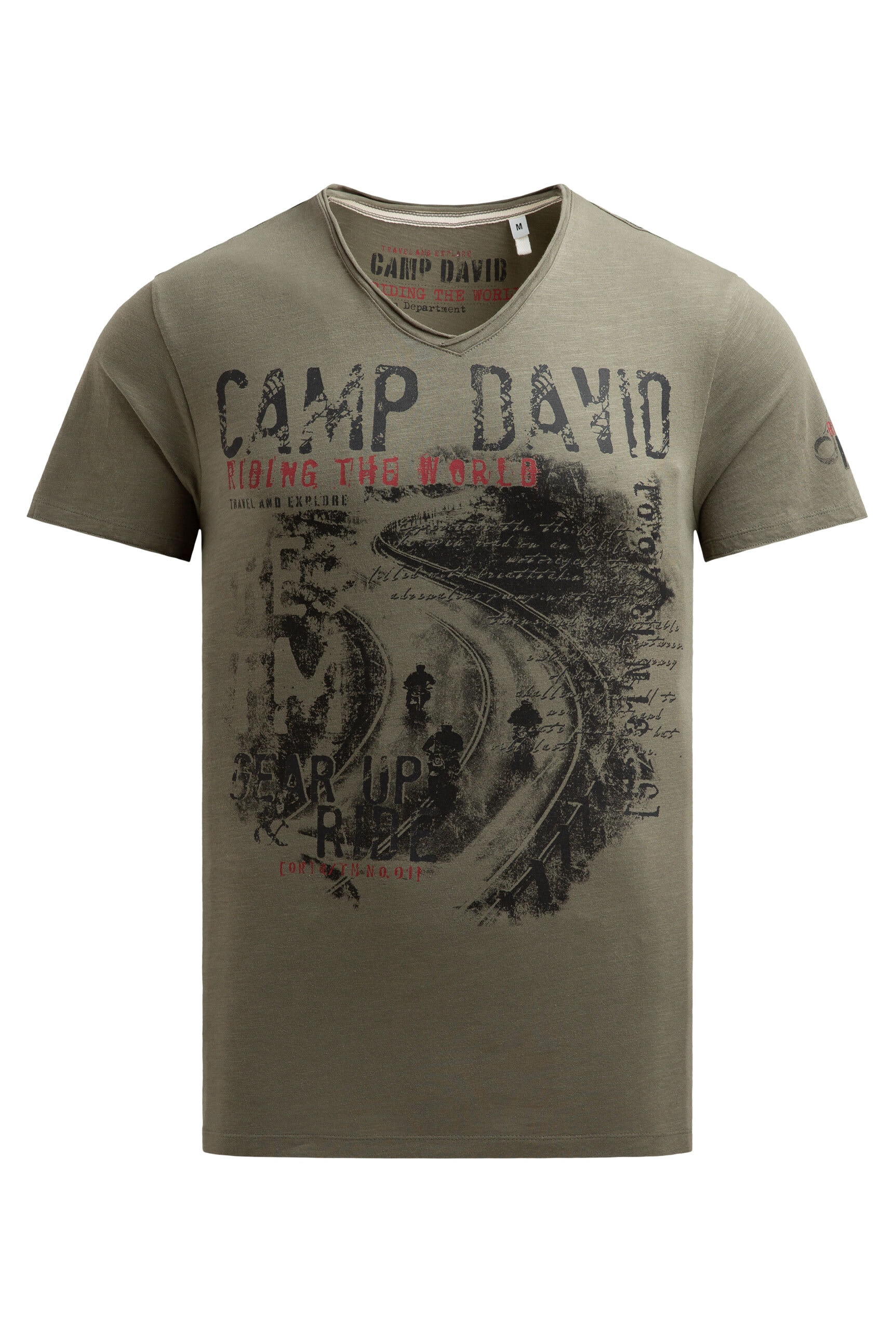 CAMP DAVID V-Shirt, mit offenen Kanten