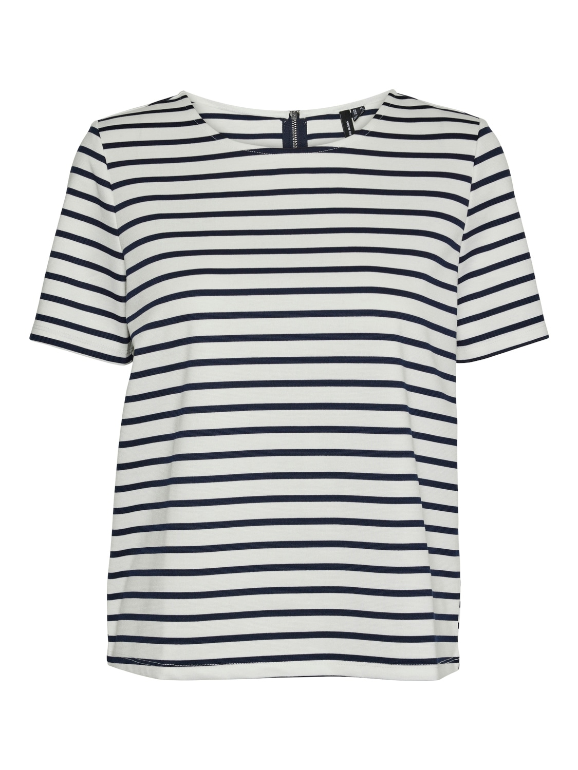 Vero Moda Rundhalsshirt »VMABBY SS ZIP TOP JRS NOOS«