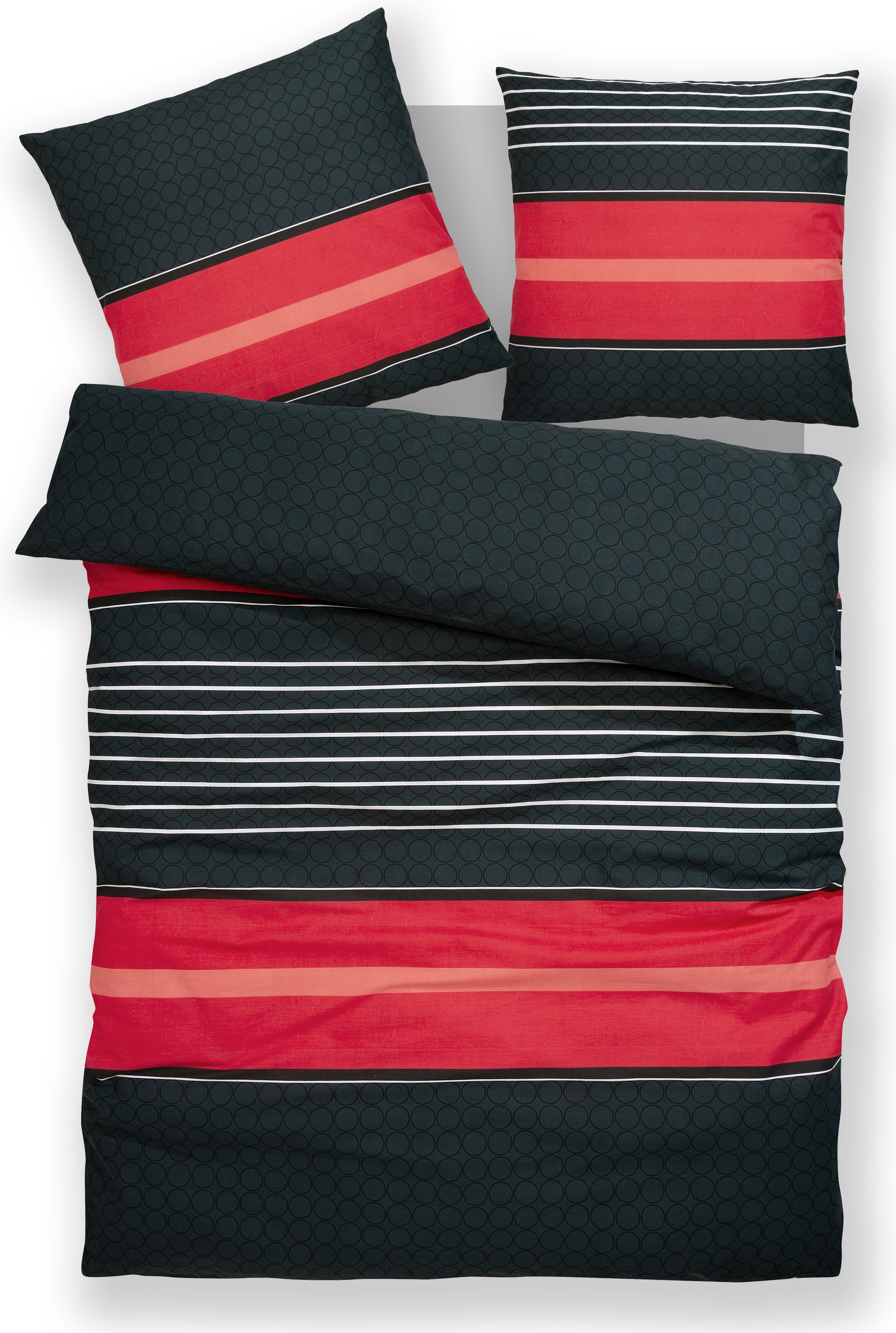 my home Bettwäsche "Circle" 2 Stk. tlg. Bettwäsche aus Baumwolle mit Streif günstig online kaufen
