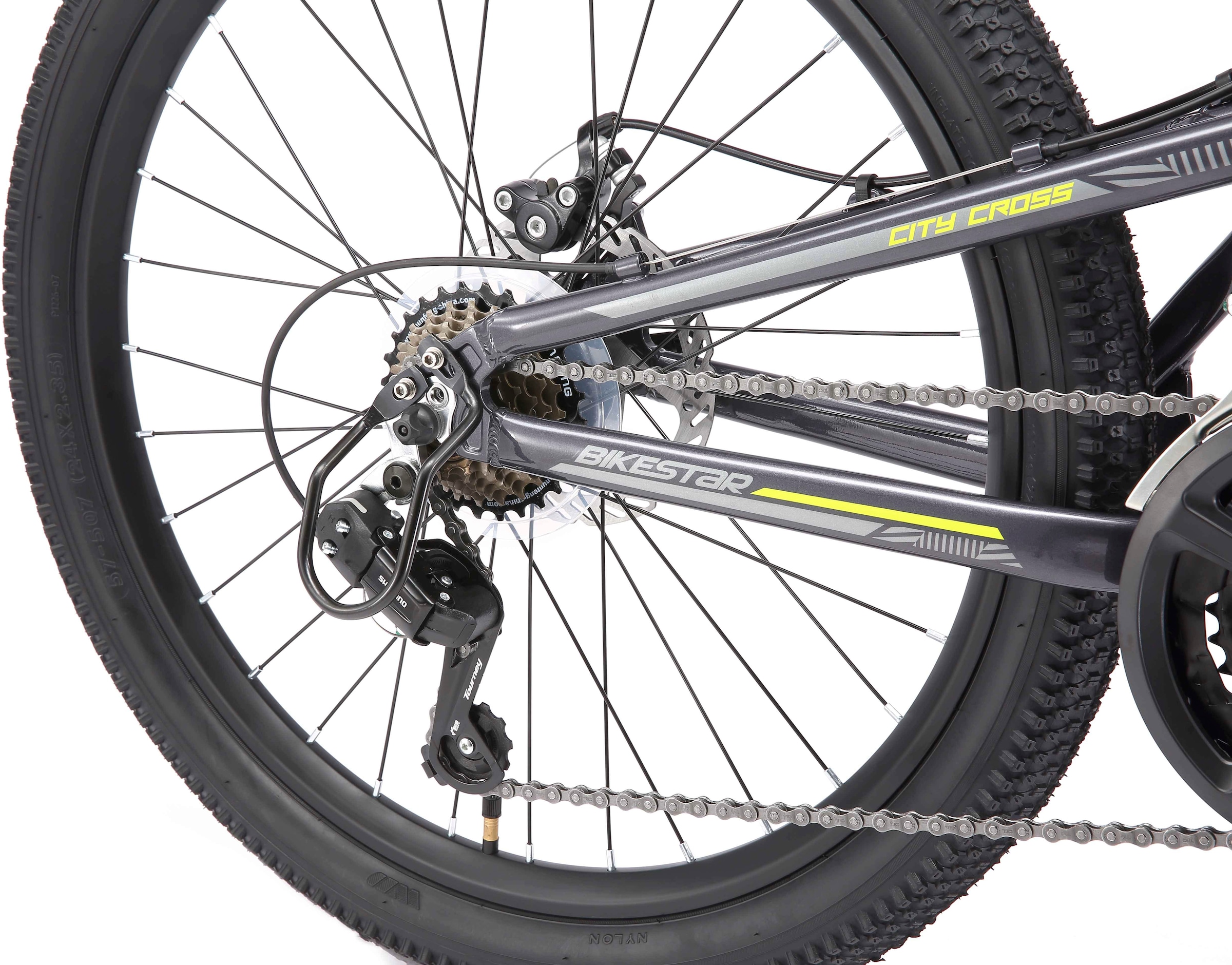 Bikestar Jugendfahrrad, 21 Gang, Shimano, RD-TY21 Schaltwerk, Kettenschaltung