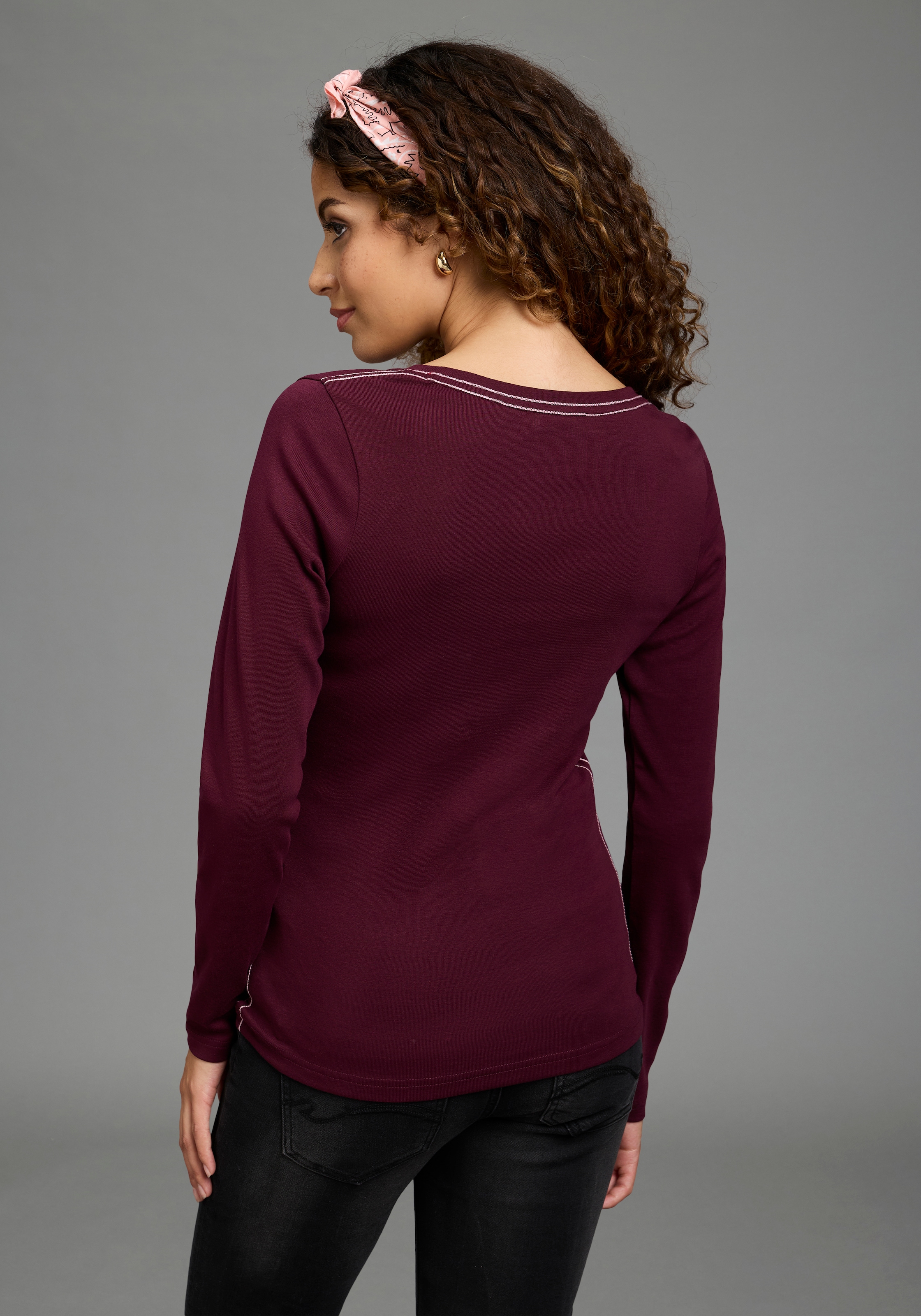KangaROOS Langarmshirt 2er-Pack,  im 2er-Pack, hüftbedeckende Länge, Basic-Passform, Langarm