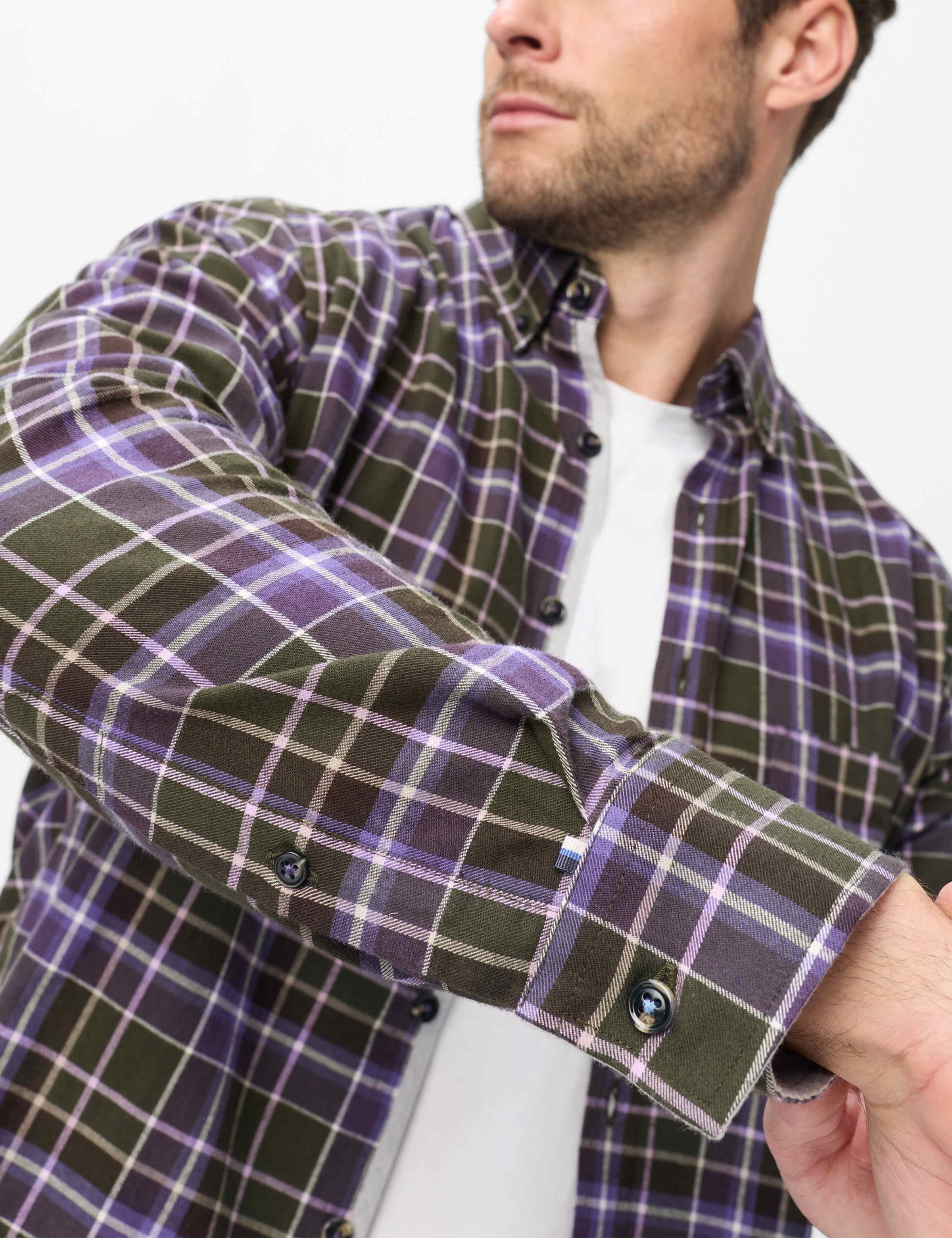 Brax Businesshemd »Style DANIEL« Flanell: Karohemd aus reiner Baumwolle