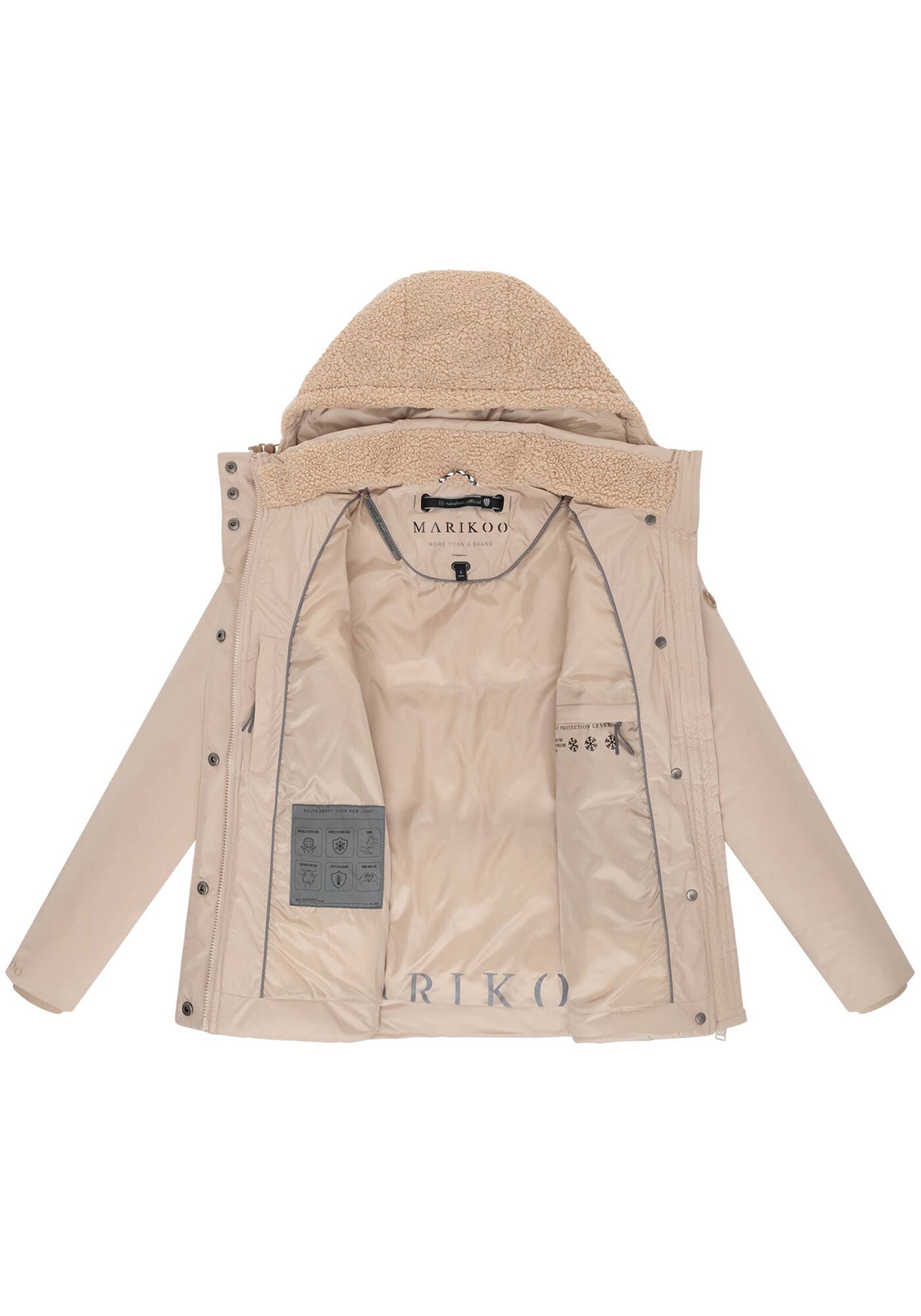Marikoo Winterjacke »Sheeta«, Kombination aus Teddyfleece und glattem Material
