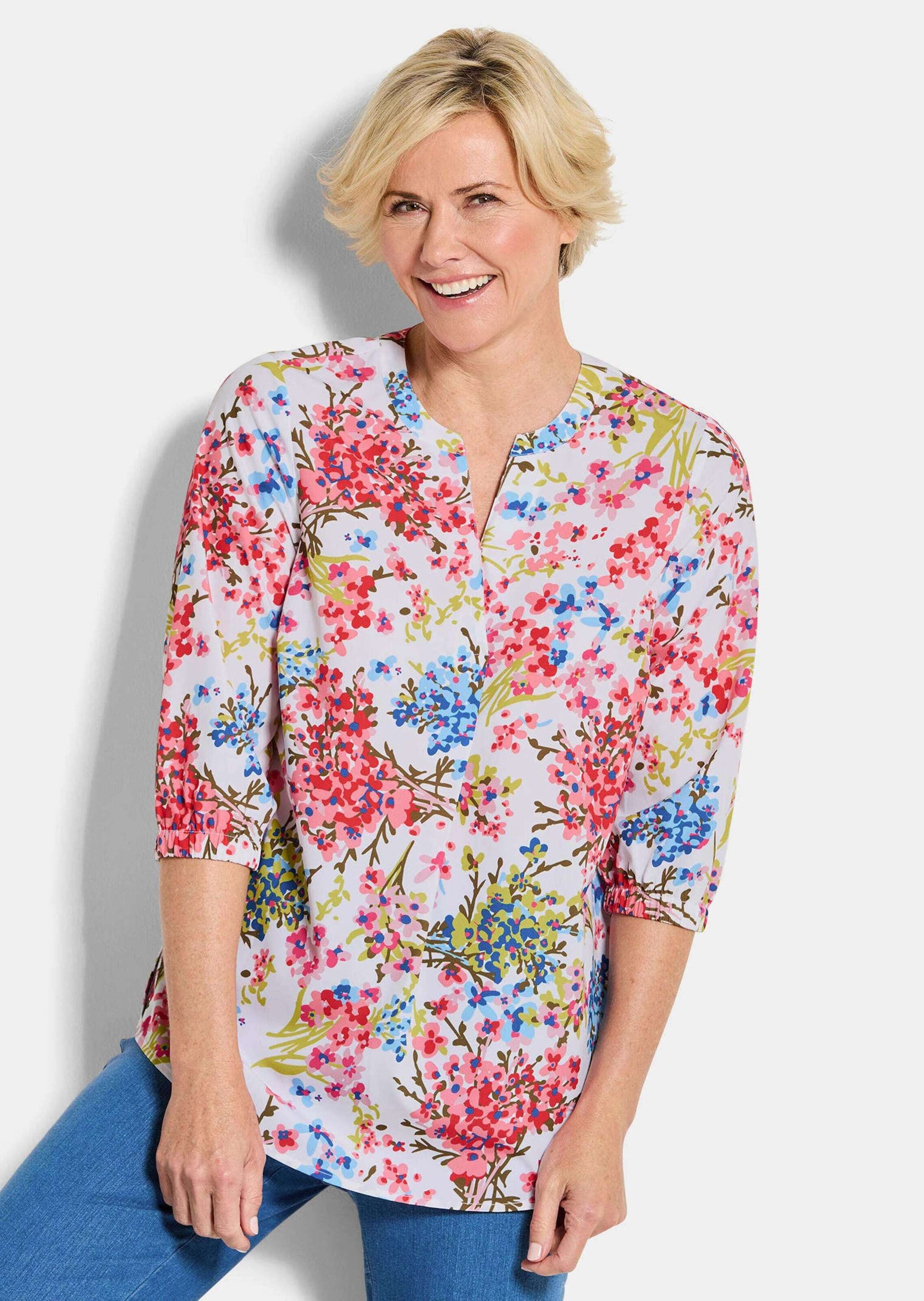 Goldner Floral Print Slip Blouse Multicolor Size 46 2