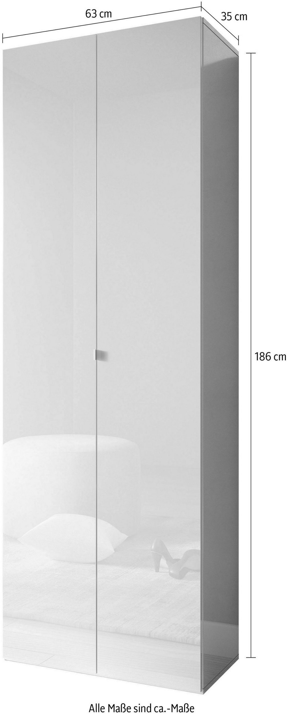 INOSIGN Schuhschrank »SMILE Breite 63 cm, Höhe 186 cm, Schuhregal mit 7 Ebenen,«, Schuhkommode in Weiss Hochglanz Lack