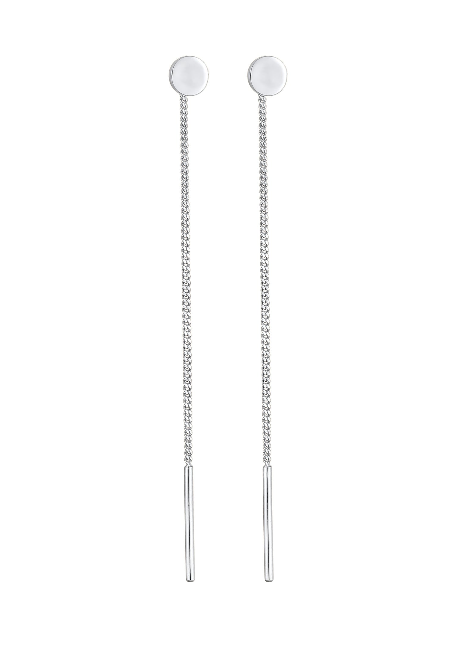 Elli Paar Ohrhänger »Plättchen Minimal Basic Durchziehen 925 Silber«