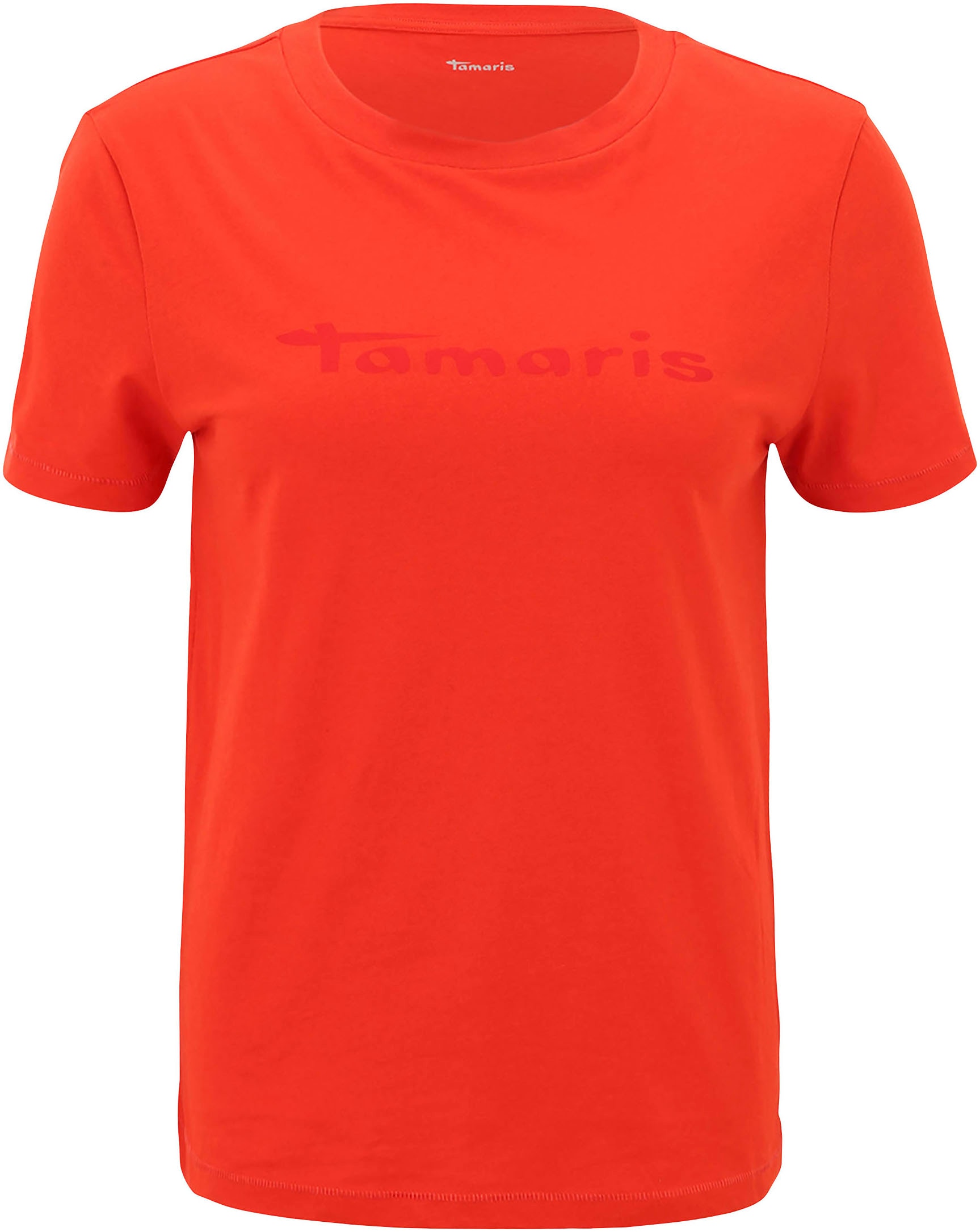 mit | Tamaris online NEUE KOLLEKTION - T-Shirt, Rundhalsausschnitt BAUR bestellen