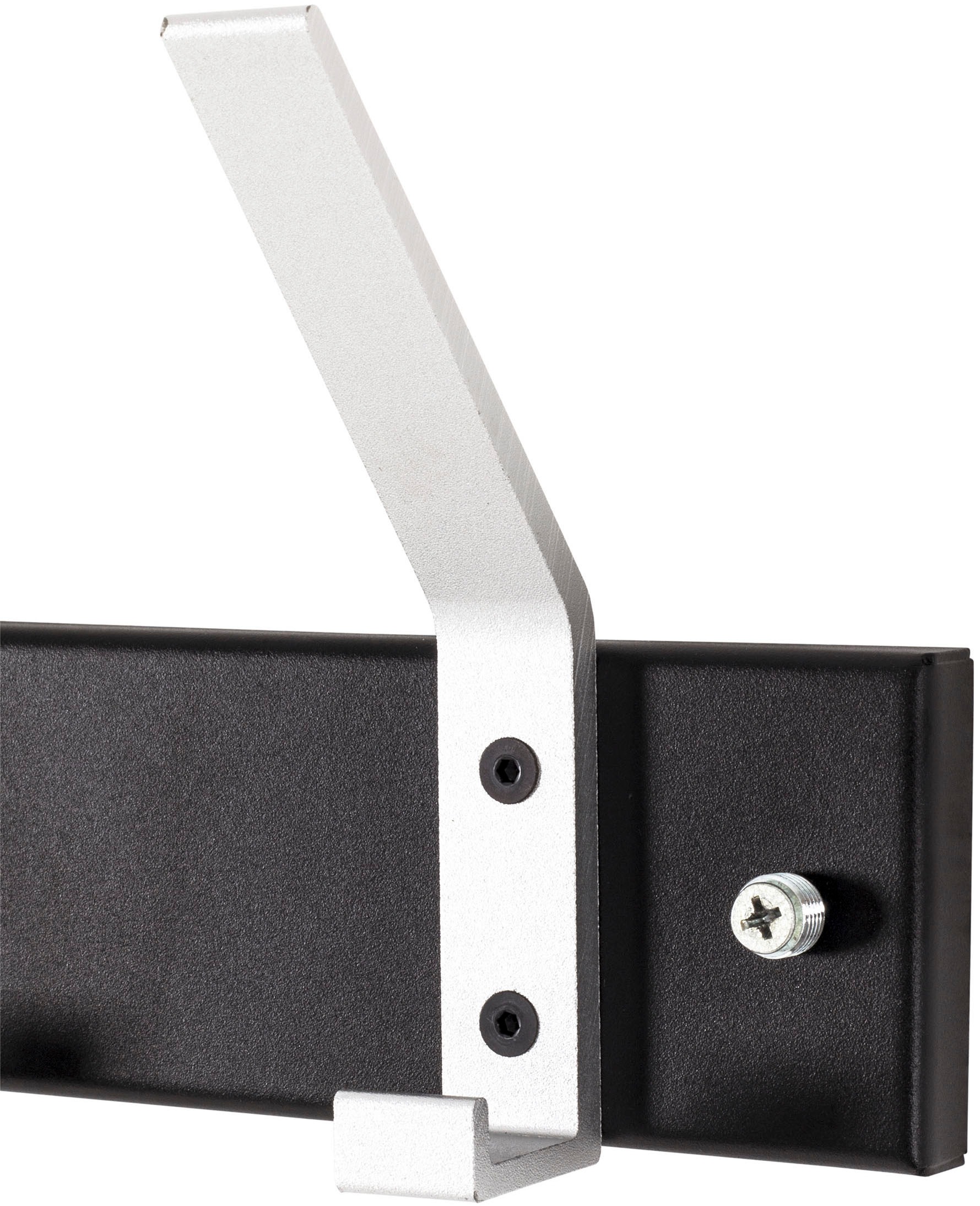 HAKU Garderobenleiste rechteckig- aus Metall Schwarz - B/T/H 50/8/14 cm