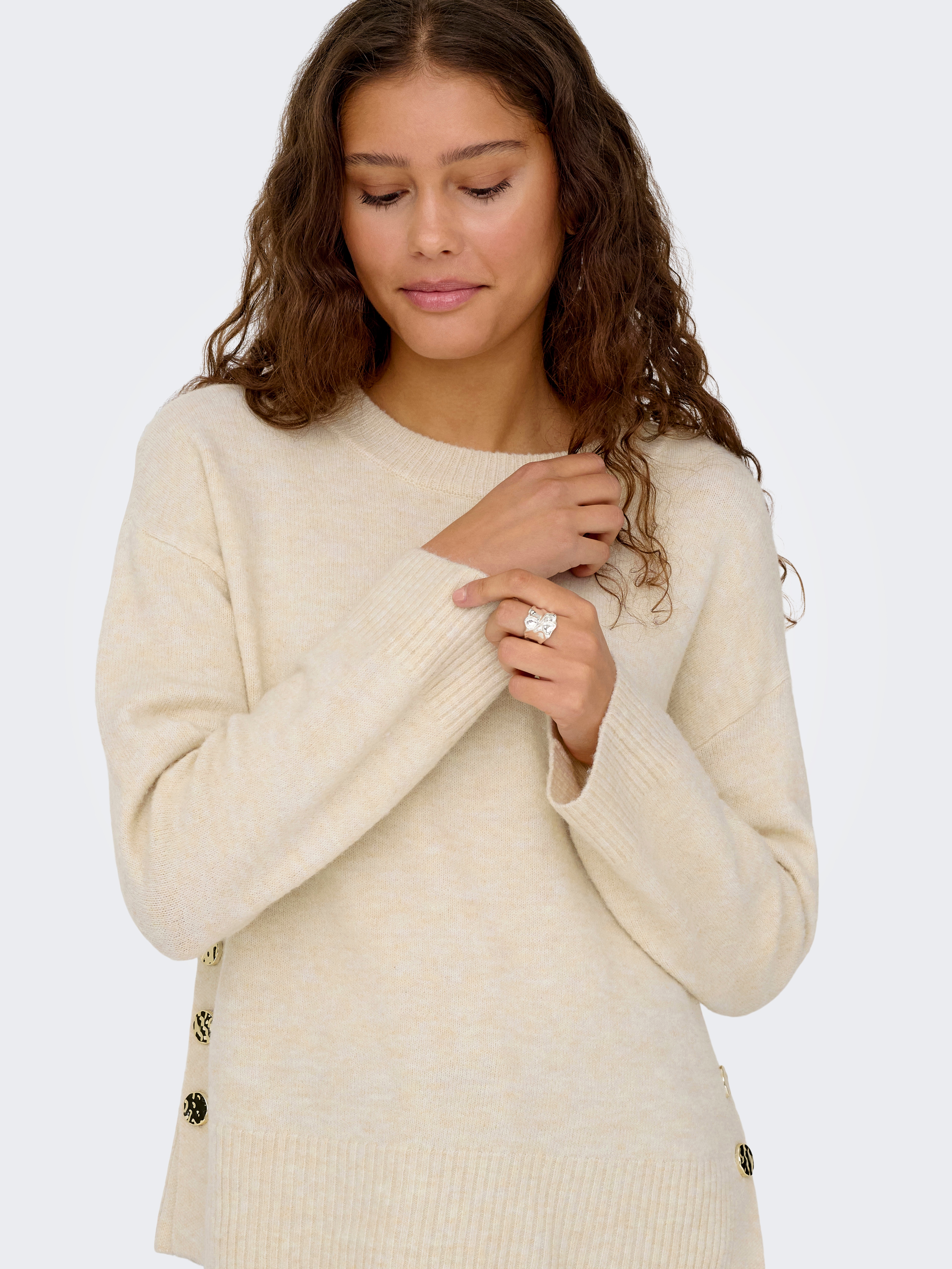 Thumbnail - ONLY Strickpullover "ONLRENE LIFE LS BUTTON O-NECK CC KNT"