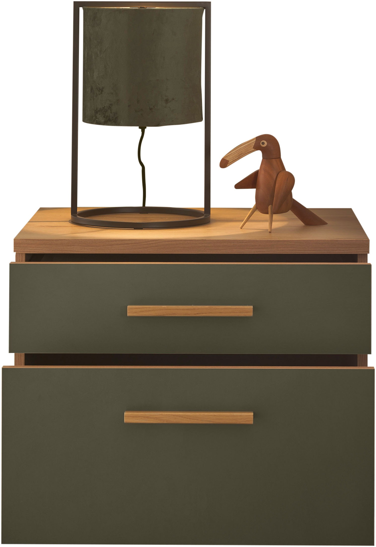 Schlafkontor Nachtkommode »Romano«, mit Schubladen, Nachtkonsole in Trendfarbe Baysen Oak