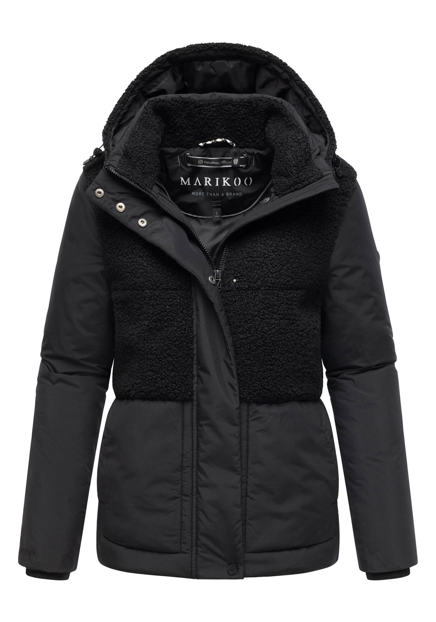 Marikoo Winterjacke »Sheeta«, Kombination aus Teddyfleece und glattem Material