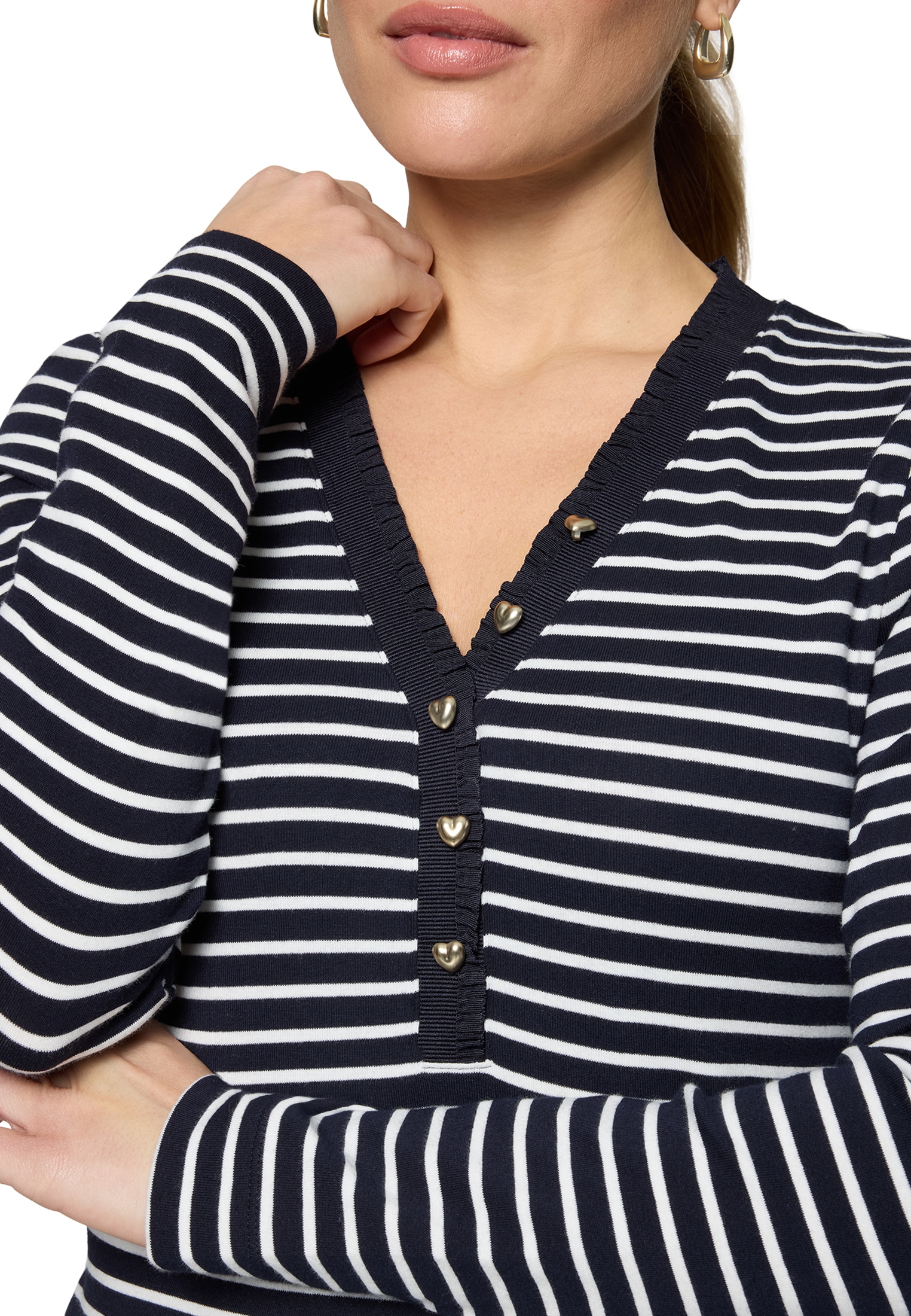 Zero Kurzarmshirt »Damen mit Knopfleiste« 1 tlg. weiteres Detail