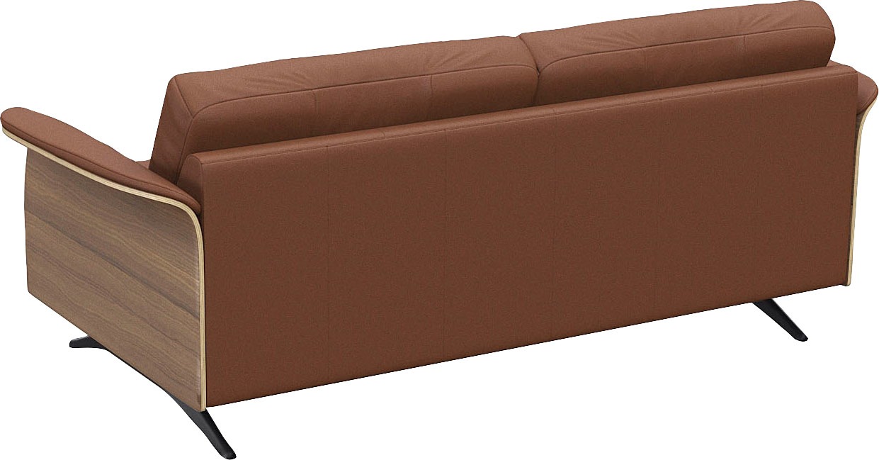 Thumbnail - FLEXLUX 2,5-Sitzer "Glow Sofa, Couch," Premium-Sitz: Kaltschaum & Federkern, Arml. Walnuss, Fuß schwarz
