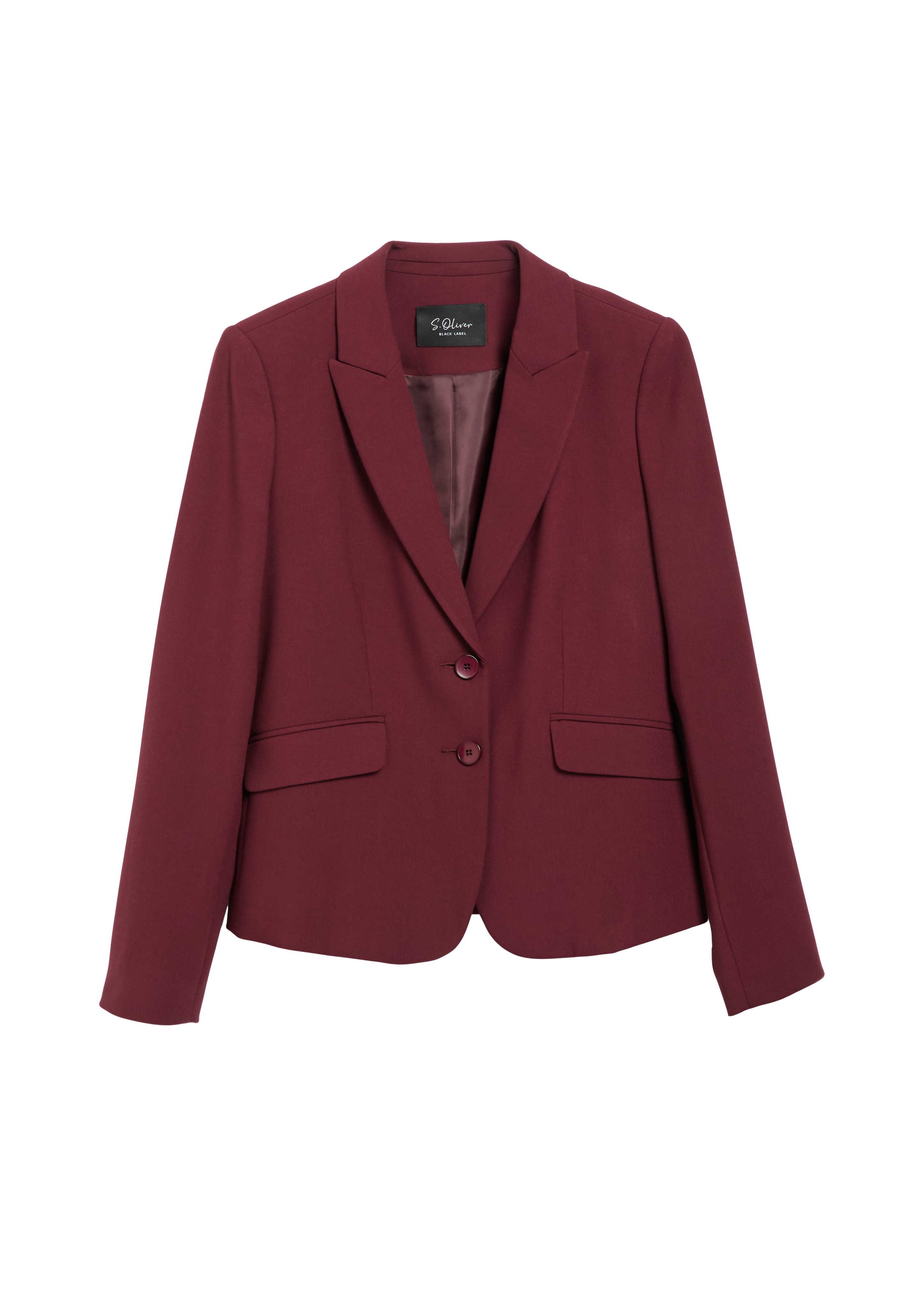 s.Oliver BLACK LABEL Kurzblazer Reverskragen Slim-Fit, Pattentaschen