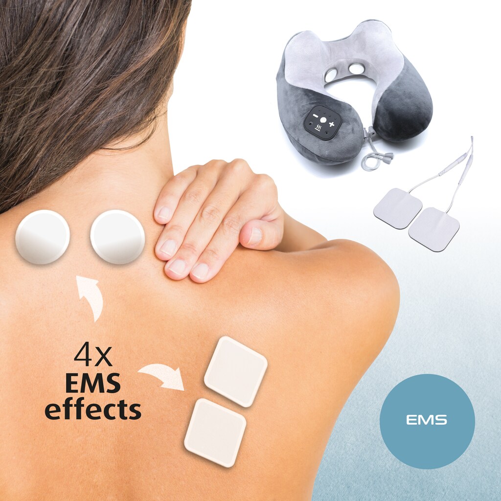 prorelax EMS-Gerät »EMS Massagekissen TRIO mit Wärmefunktion grau«, (3 tlg., 1 Massagekissen, 1 Elektrodenset, 1 USB-Kabel)