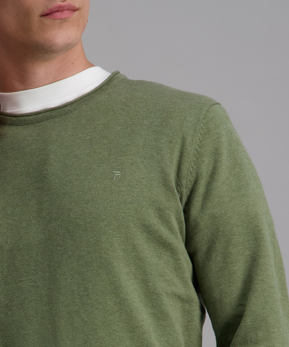 Pioneer Authentic Jeans Rundhalspullover, Ausschnitt mit Rollkante, Außennä günstig online kaufen