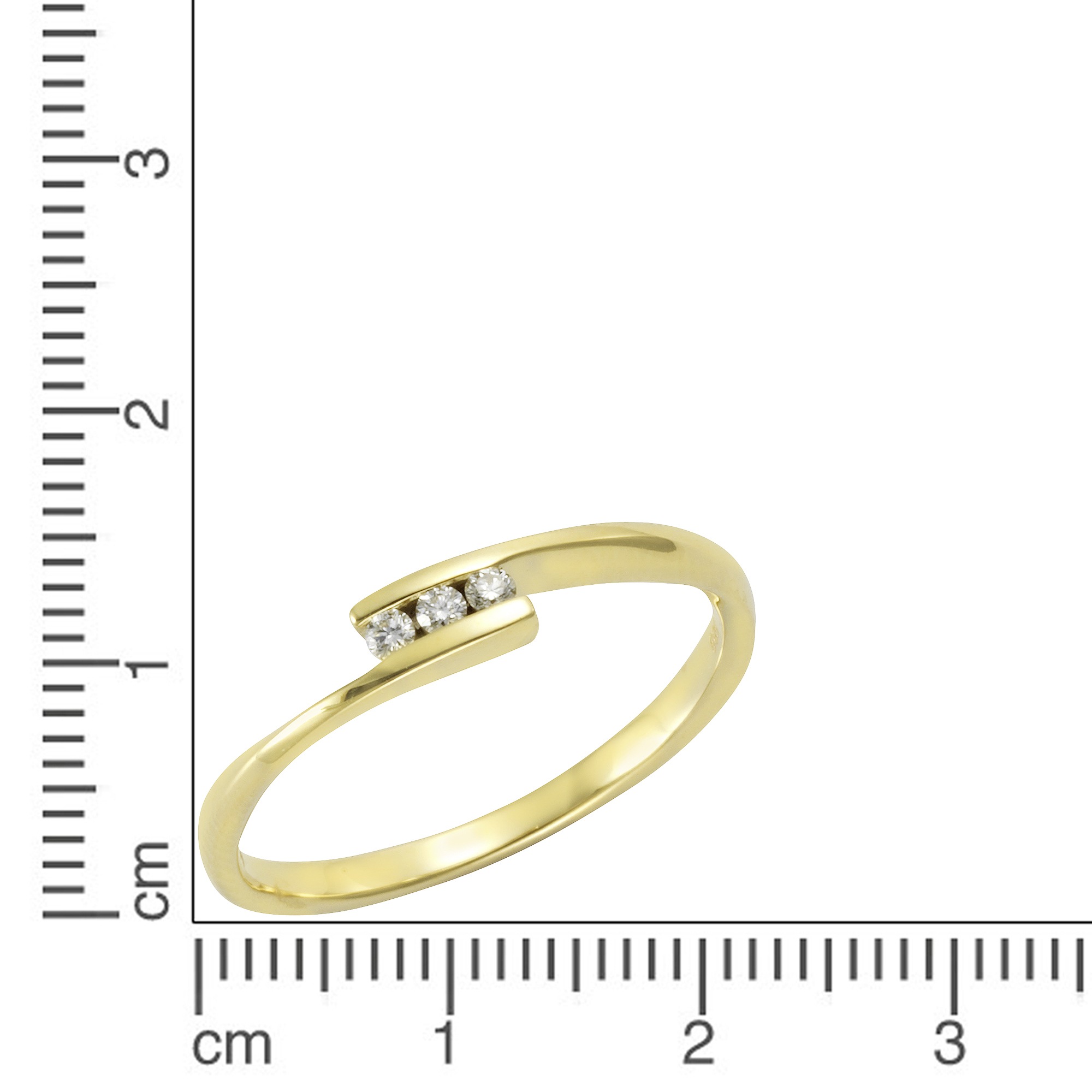Orolino Fingerring »Gold 585 mit 3x Brillant zus. 0,06ct.«