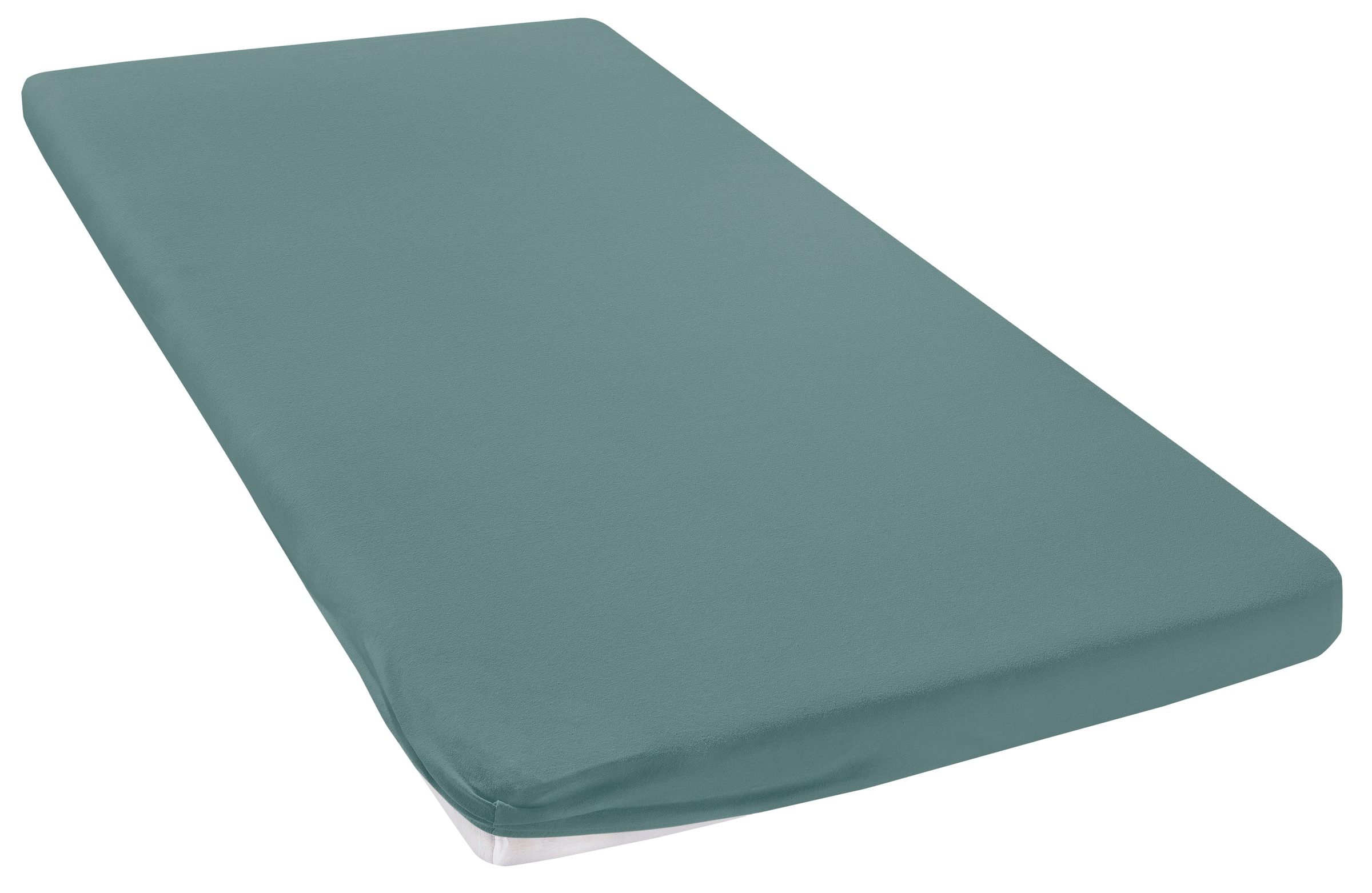 Spannbettlaken OTTO HOME, B:120cm L:200cmjade, Jersey, Obermaterial: 100% Baumwolle, Bettlaken, "Physalis Topper Basic, in Gr. 90x200, 140x200 oder