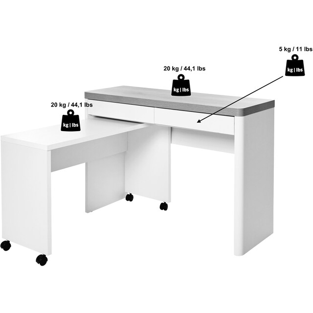 Jahnke Schreibtisch »LIBRE SMART WORK«, 2 Tische ineinander schiebbar  bestellen | BAUR
