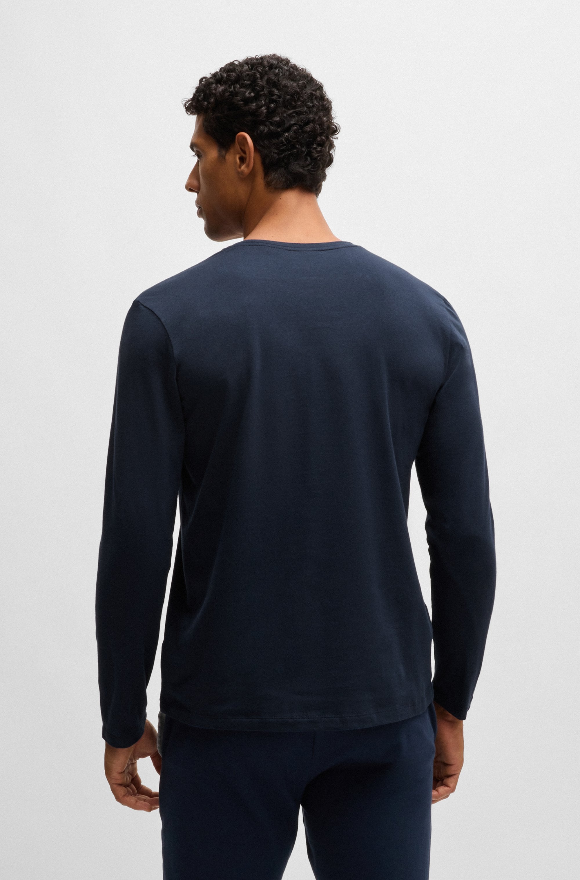 BOSS Langarmshirt »Mix&Match LS-Shirt R«, mit BOSS Stickerei auf der Brust