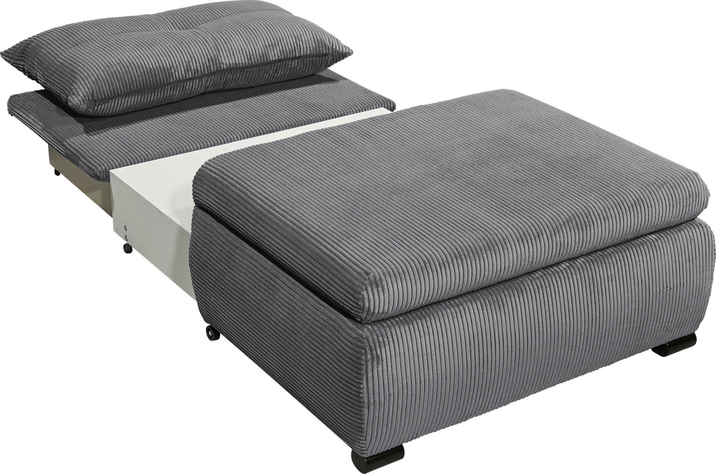 ED EXCITING DESIGN Schlafsofa »Charlie«, Schlafsessel mit Bettkasten & 1 Rückenkissen