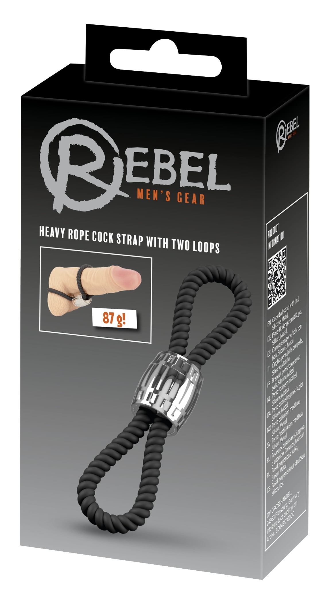 REBEL Penisring »Penisschlaufe Heavy Rope Cock Strap with two Loops«