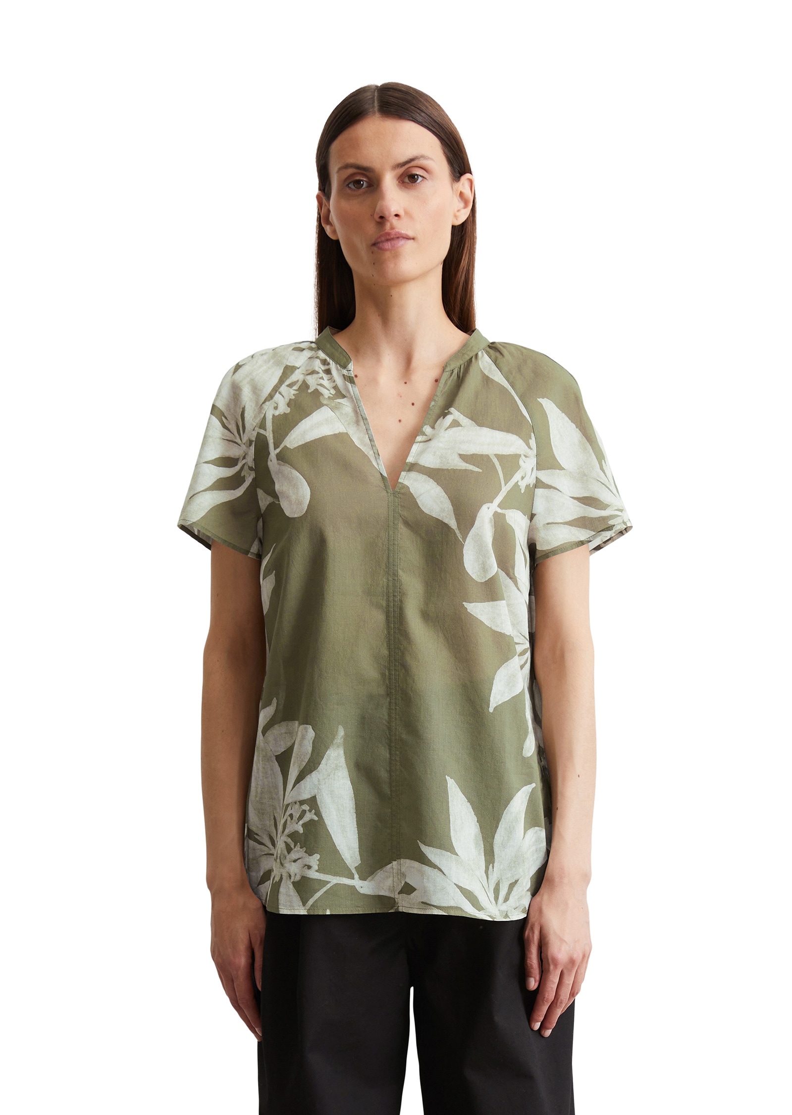 Marc OPolo Kurzarmbluse "aus leichtem Baumwolle-Voile" günstig online kaufen