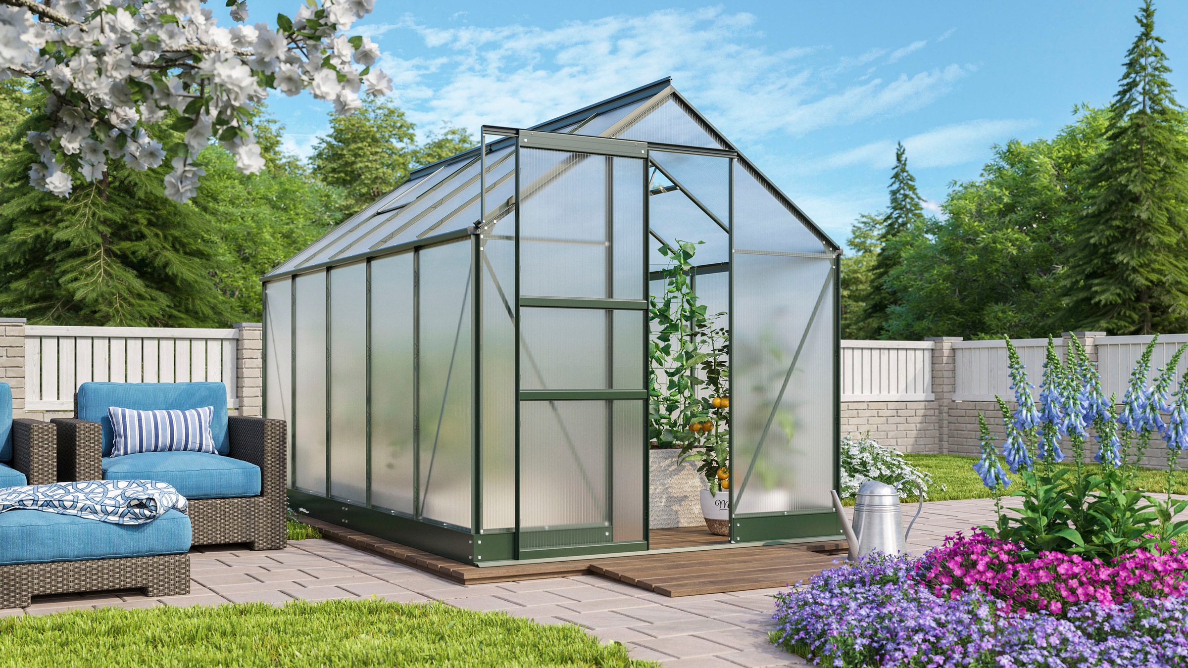 Vitavia Gewächshaus "Apollo 6200", Alu-Profile, Stahlfundamentrahmen, 4 mm günstig online kaufen