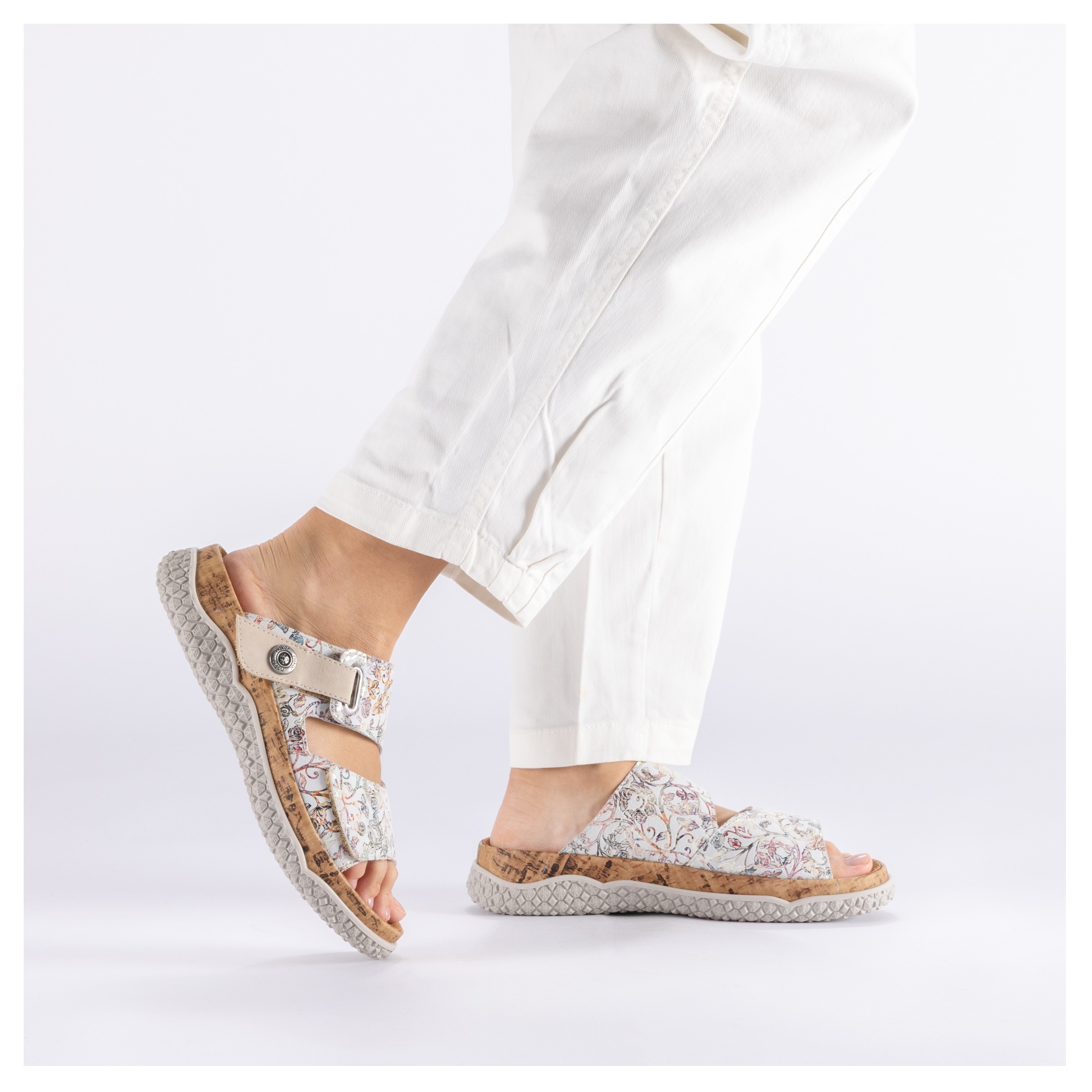 Rieker Pantolette Sommerschuh, Schlupfschuh, Hausschuh mit Klettriemchen günstig online kaufen