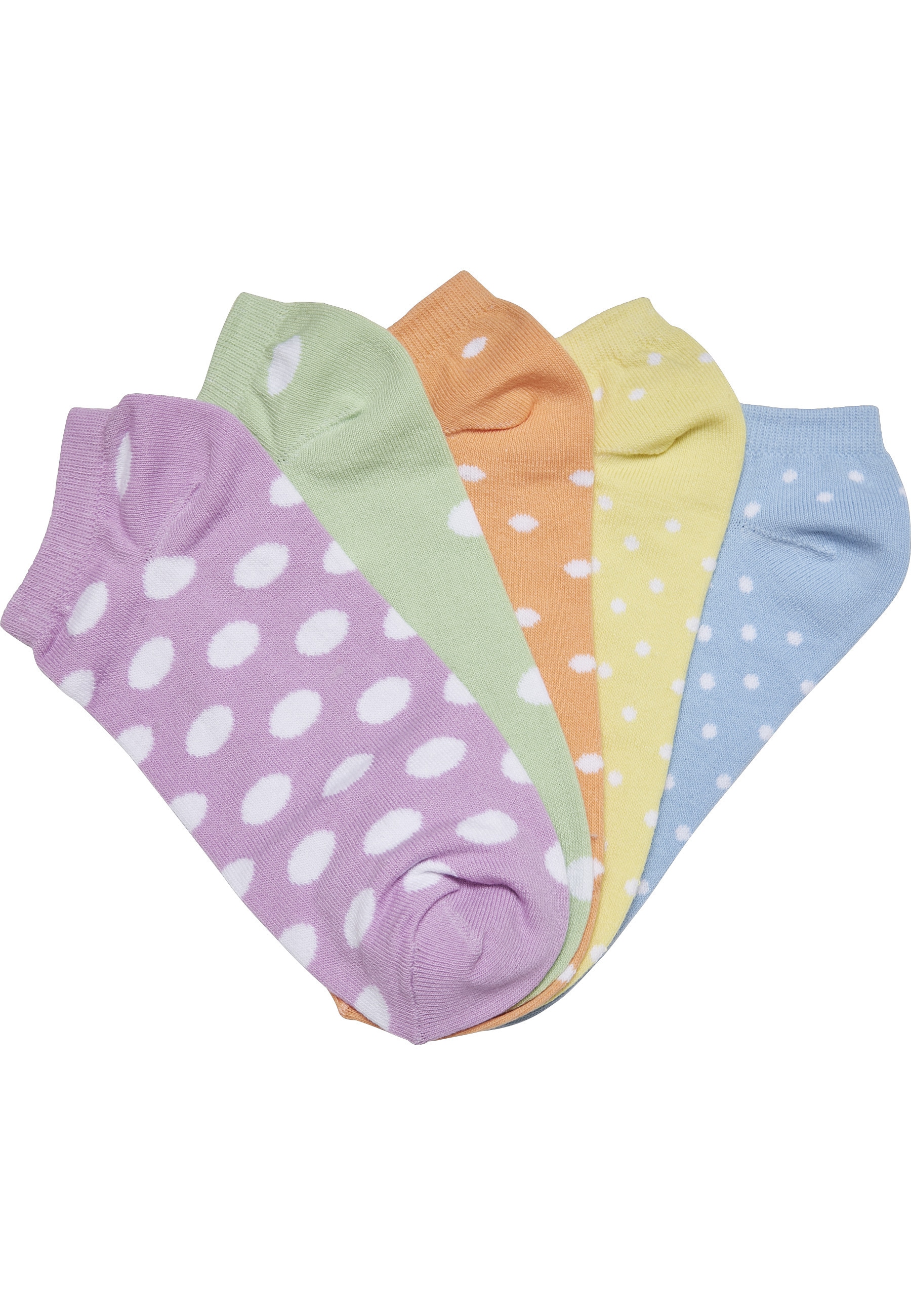 URBAN CLASSICS Basicsocken "Urban Classics Unisex No Show Socks Dots 5-Pack" 1 Paar tlg.