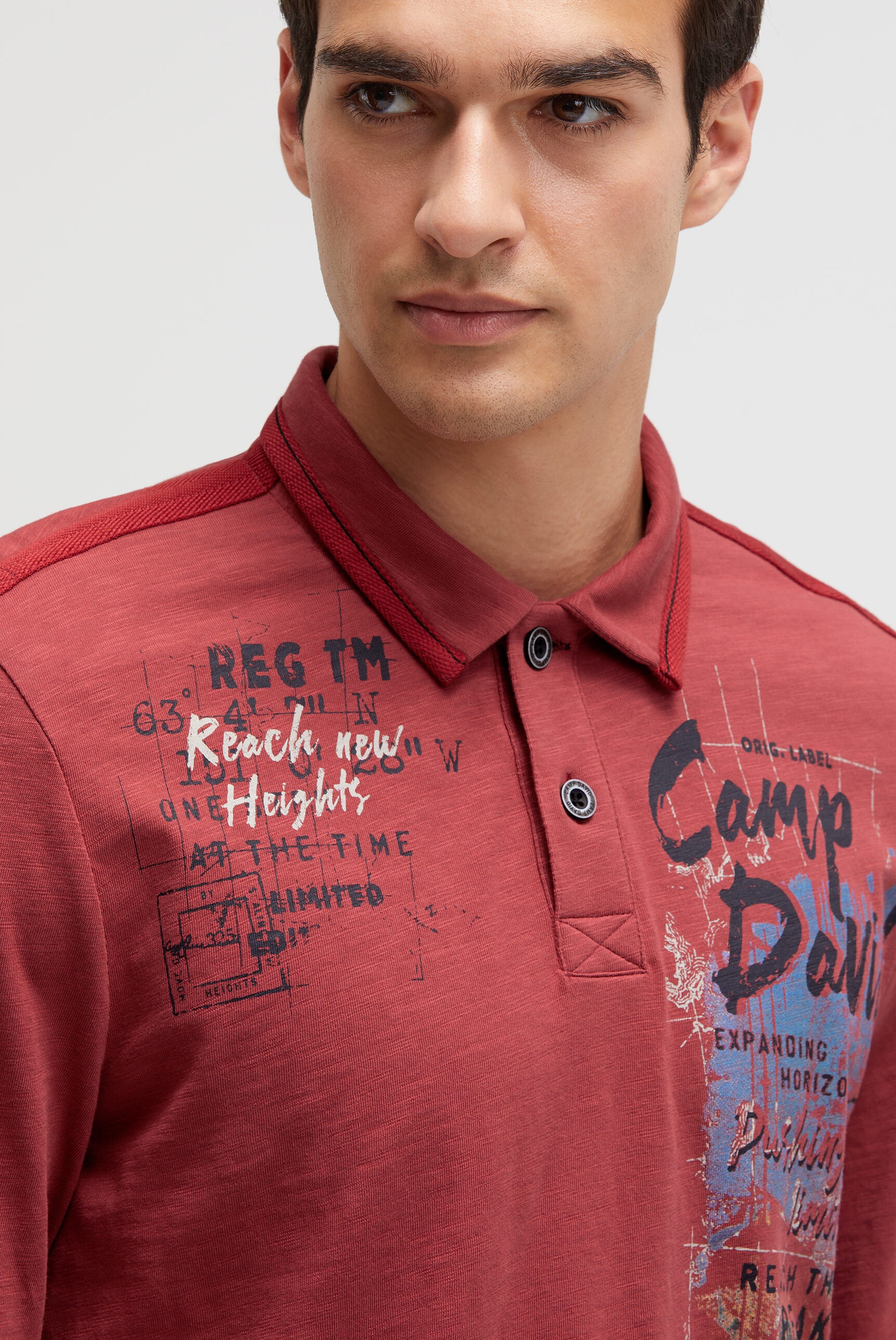 CAMP DAVID Poloshirt mit Seitenschlitze