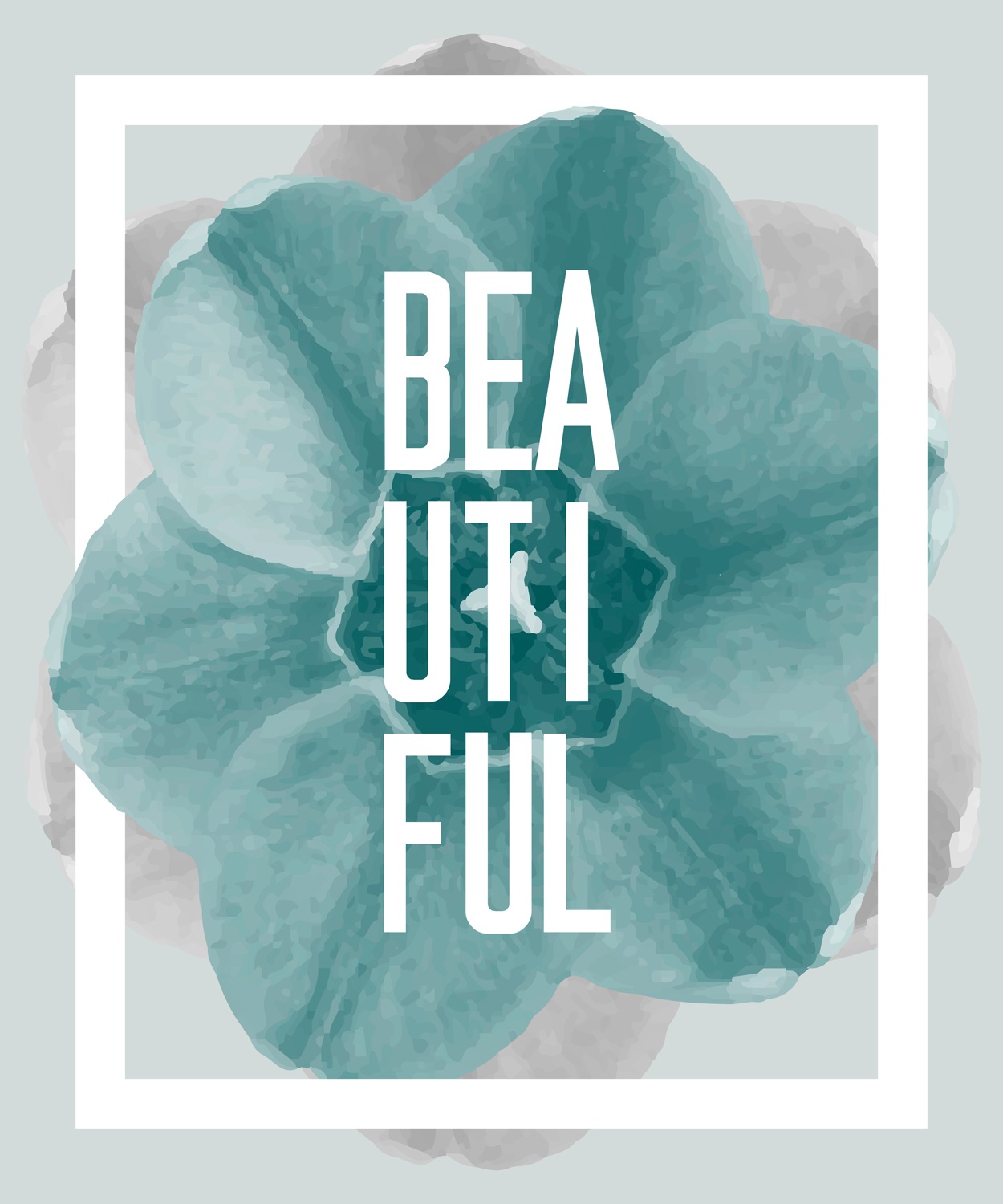 queence Acrylglasbild "Schriftzug mit Blüte in Türkis" Blumen  Blumenbilder günstig online kaufen