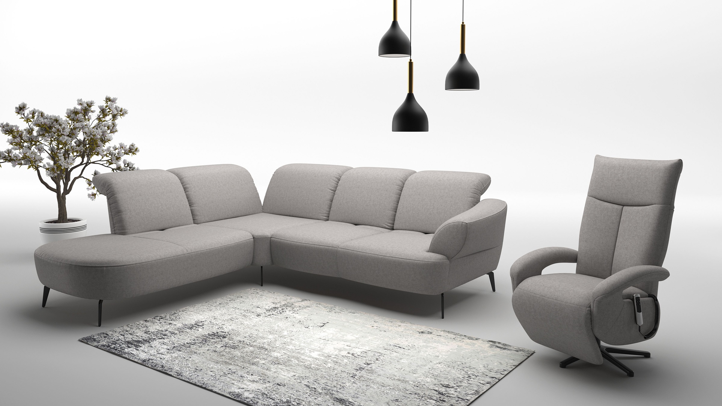 sit&more Ecksofa »Dance«, inkl.System Click&Seat und Sitztiefenverstellung