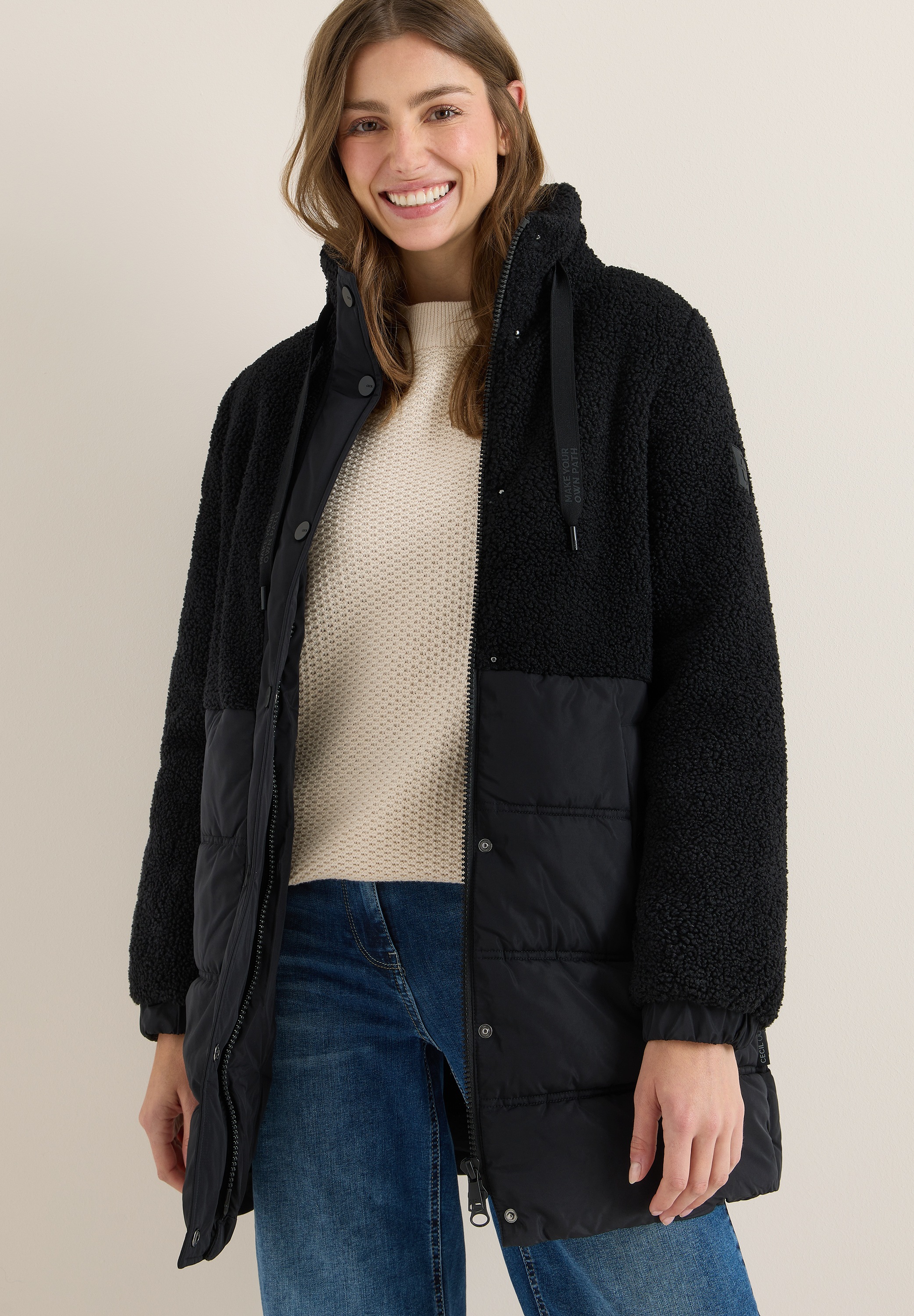 Cecil Fellimitatmantel mit moderner Steppung günstig online kaufen