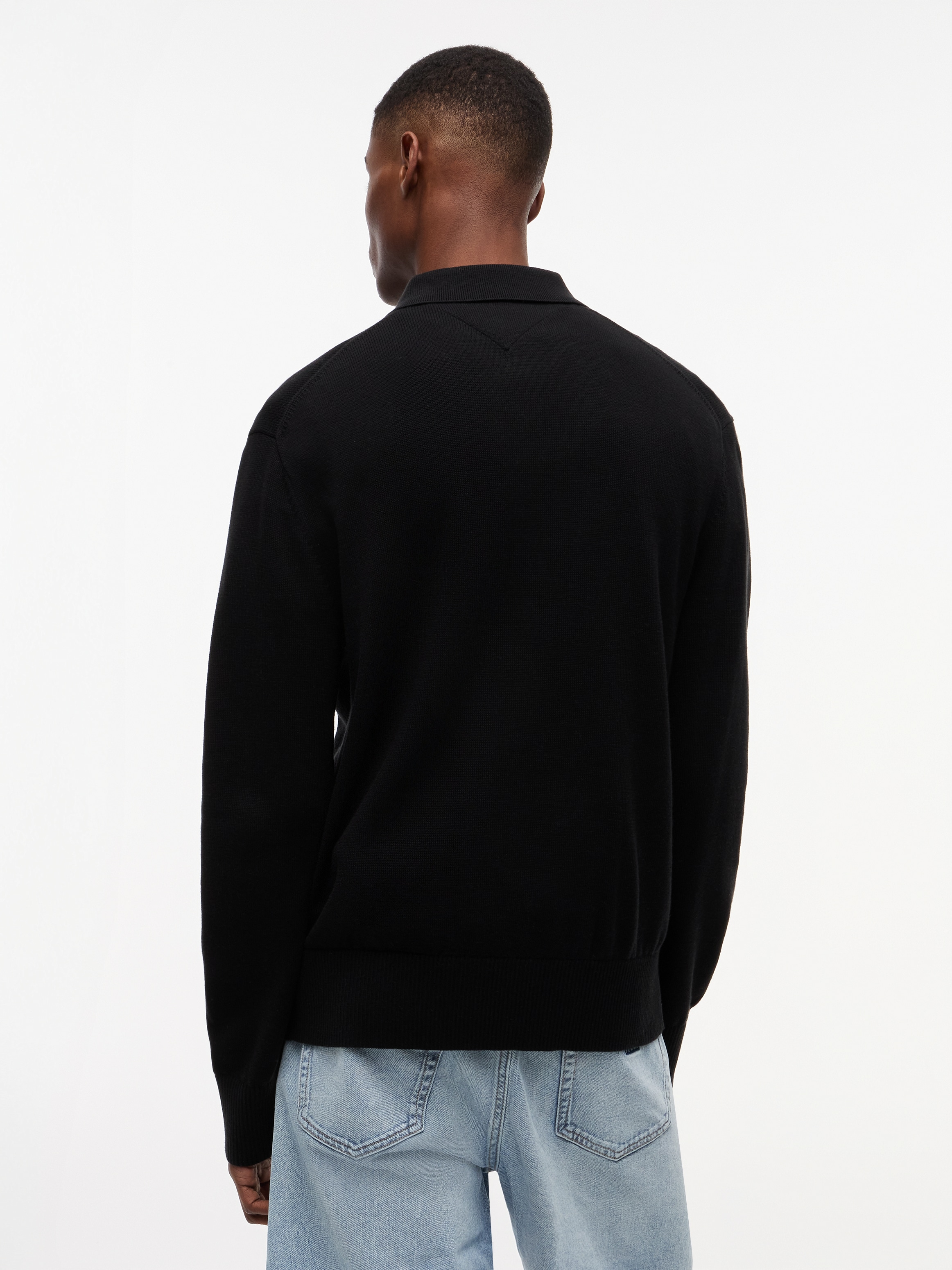 Tommy Jeans Polokragenpullover »TJM SLIM ESSENTIAL POLO SWEATER« mit Logostickerei